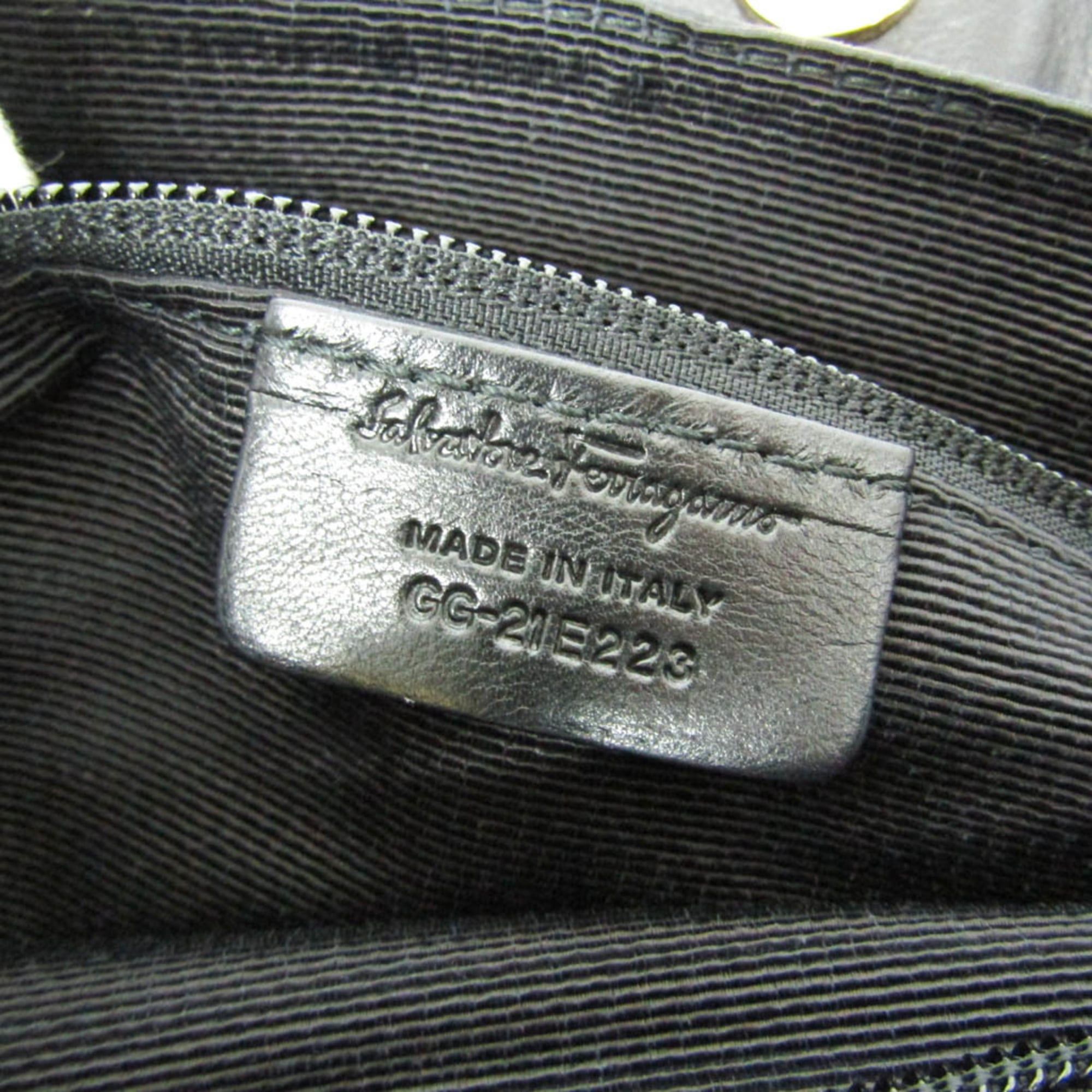 Salvatore Ferragamo Salvatore Ferragamo Vara GG-21 E223 Women's Nylon,Leather Handbag Black Size ONE SIZE - 12 Thumbnail