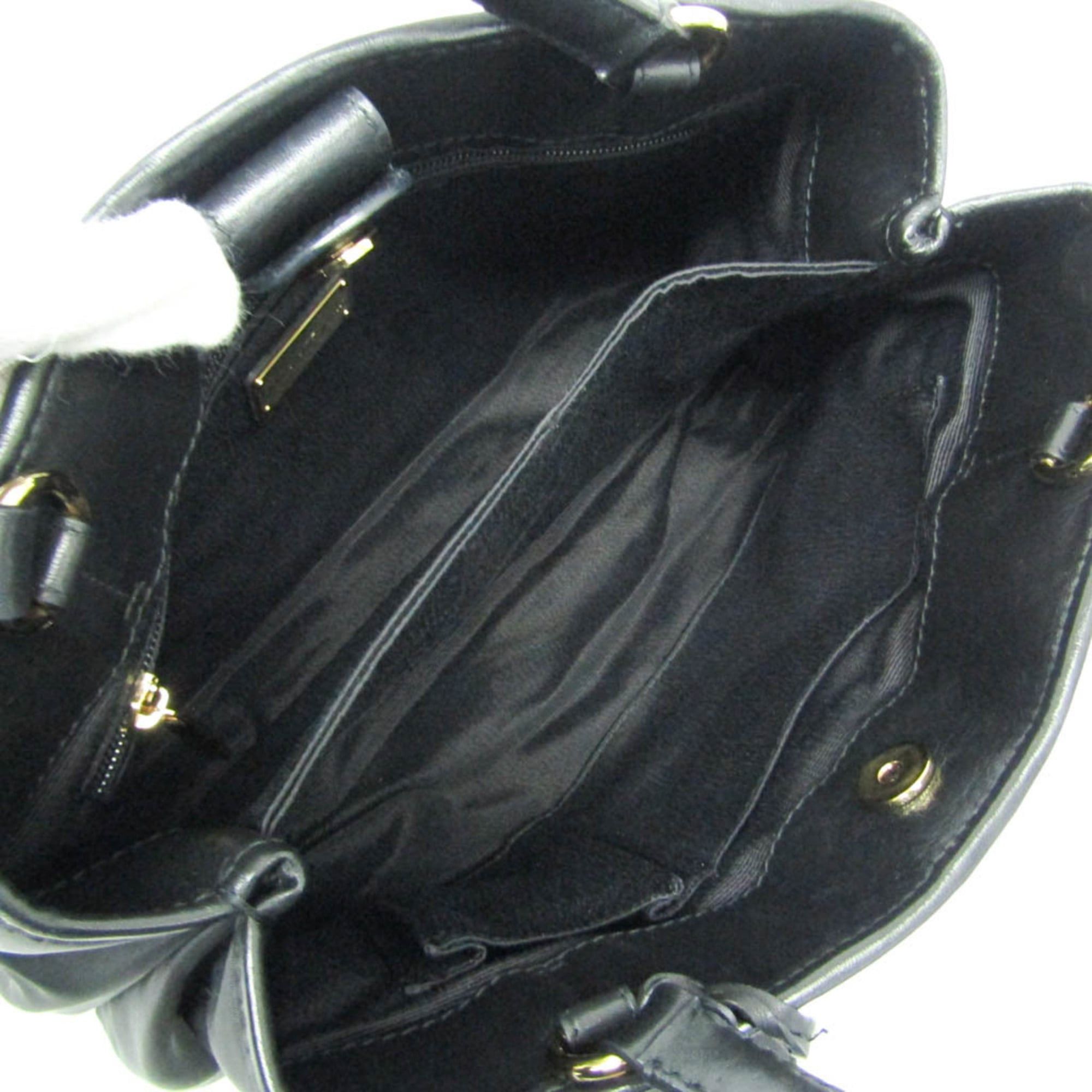 Salvatore Ferragamo Salvatore Ferragamo Vara GG-21 E223 Women's Nylon,Leather Handbag Black Size ONE SIZE - 3 Thumbnail
