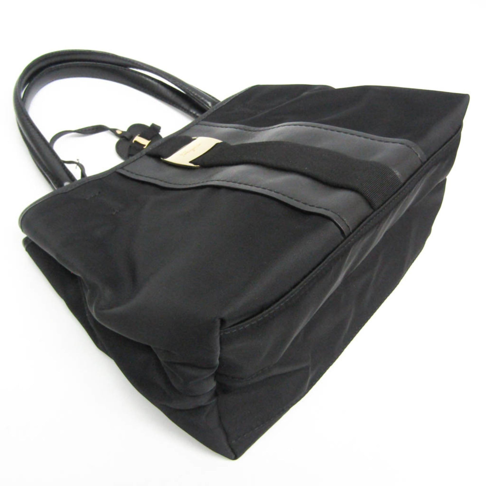 Salvatore Ferragamo Salvatore Ferragamo Vara GG-21 E223 Women's Nylon,Leather Handbag Black Size ONE SIZE - 4 Thumbnail