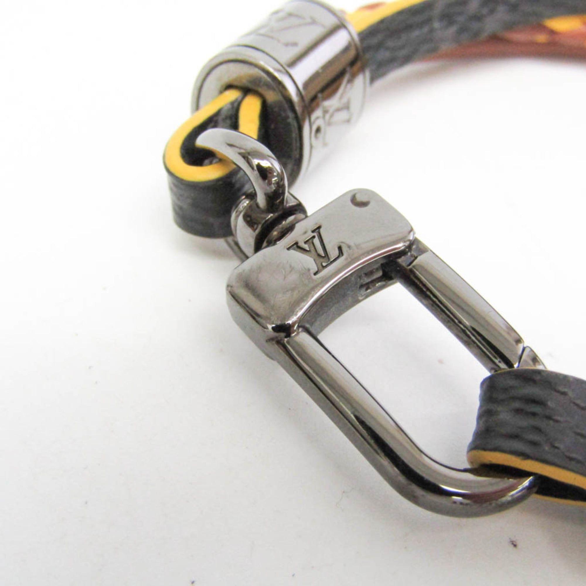 Louis Vuitton Louis Vuitton Damier Graphite LV Treble Bracelet M6423 Damier Graphite,Leather Bangle Black,Brown,Yellow Size ONE SIZE - 7 Thumbnail