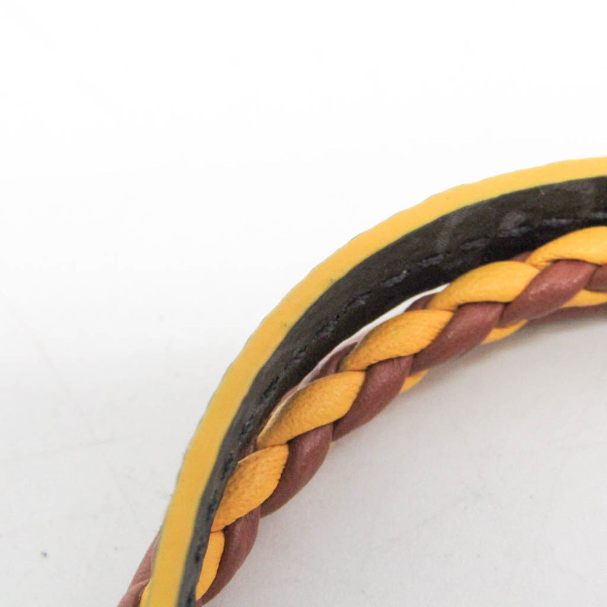 Louis Vuitton Louis Vuitton Damier Graphite LV Treble Bracelet M6423 Damier Graphite,Leather Bangle Black,Brown,Yellow Size ONE SIZE - 6 Thumbnail