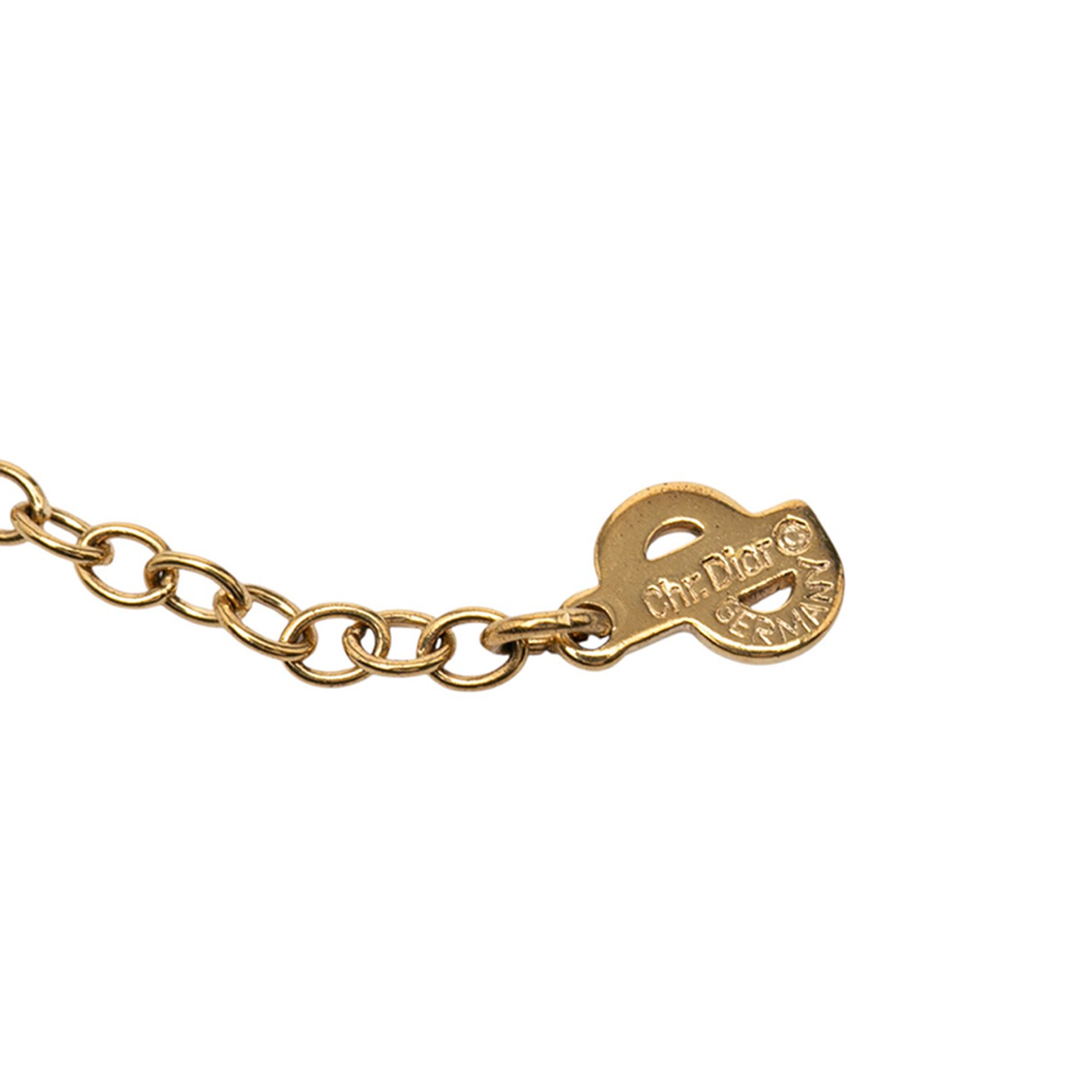 Dior Dior Gold Plated Rhinestone CD Logo Pendant Necklace Size ONE SIZE - 5 Thumbnail
