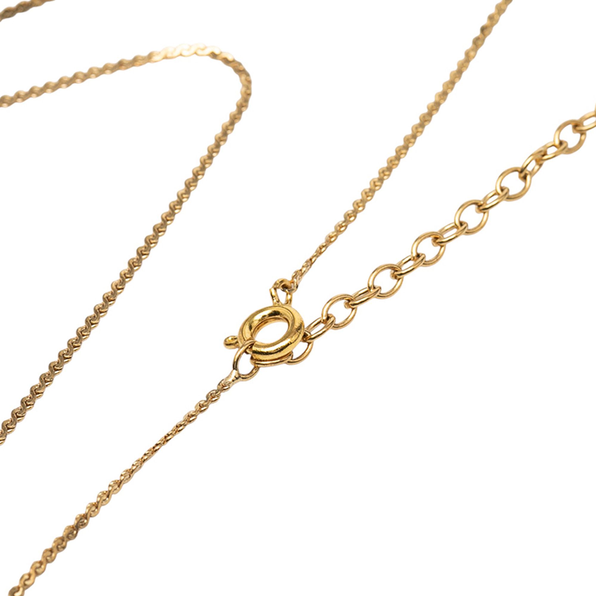 Dior Dior Gold Plated Rhinestone CD Logo Pendant Necklace Size ONE SIZE - 4 Thumbnail
