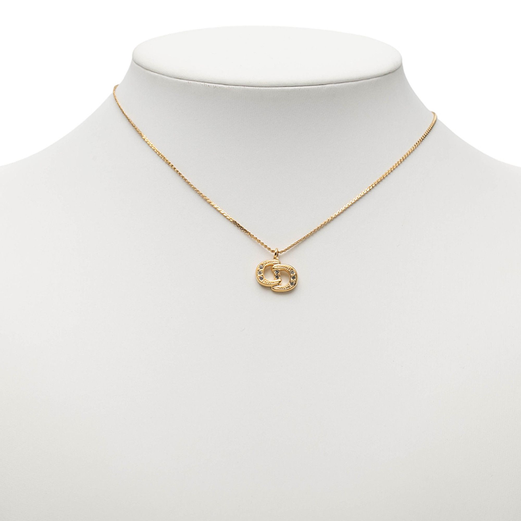 Dior Dior Gold Plated Rhinestone CD Logo Pendant Necklace Size ONE SIZE - 6 Thumbnail