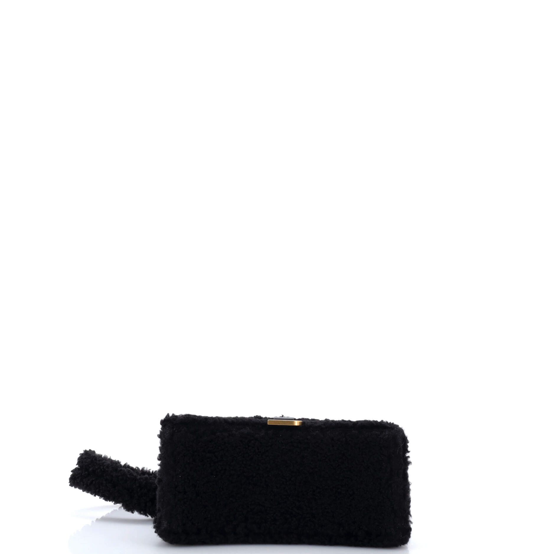 Balenciaga Fluffy Hourglass Top Handle Bag Faux Fur Small Size ONE SIZE - 3 Thumbnail
