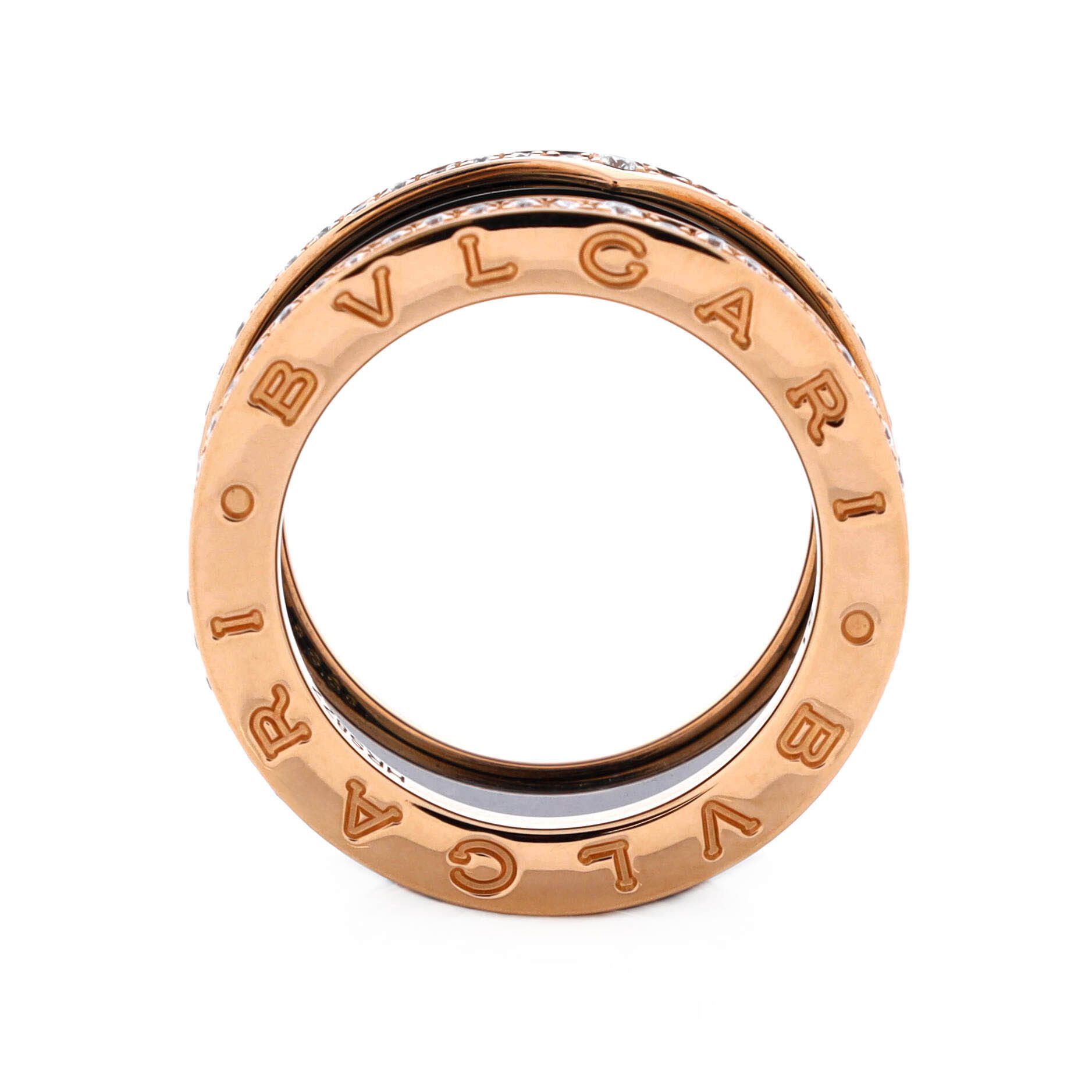 Bvlgari B.Zero1 Three Band Ring 18K Rose Gold and Ceramic wi Size ONE SIZE - 2 Thumbnail