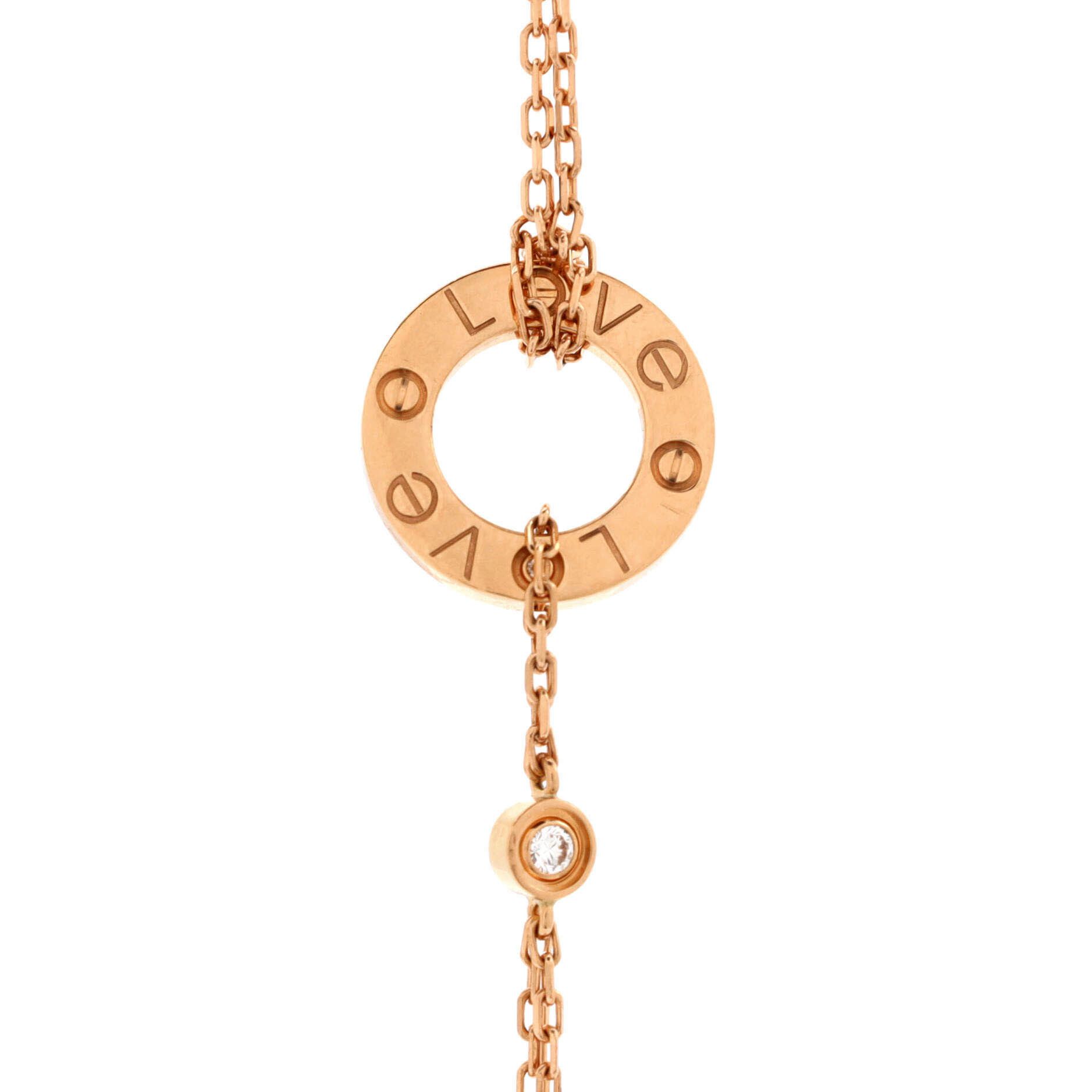 Cartier 2 Diamonds Love Bracelet 18K Rose Gold with Diamonds Size ONE SIZE - 3 Thumbnail