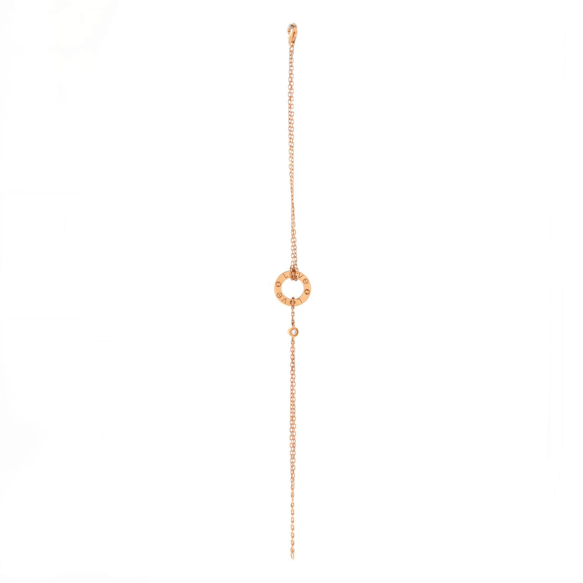 Cartier 2 Diamonds Love Bracelet 18K Rose Gold with Diamonds Size ONE SIZE - 2 Thumbnail