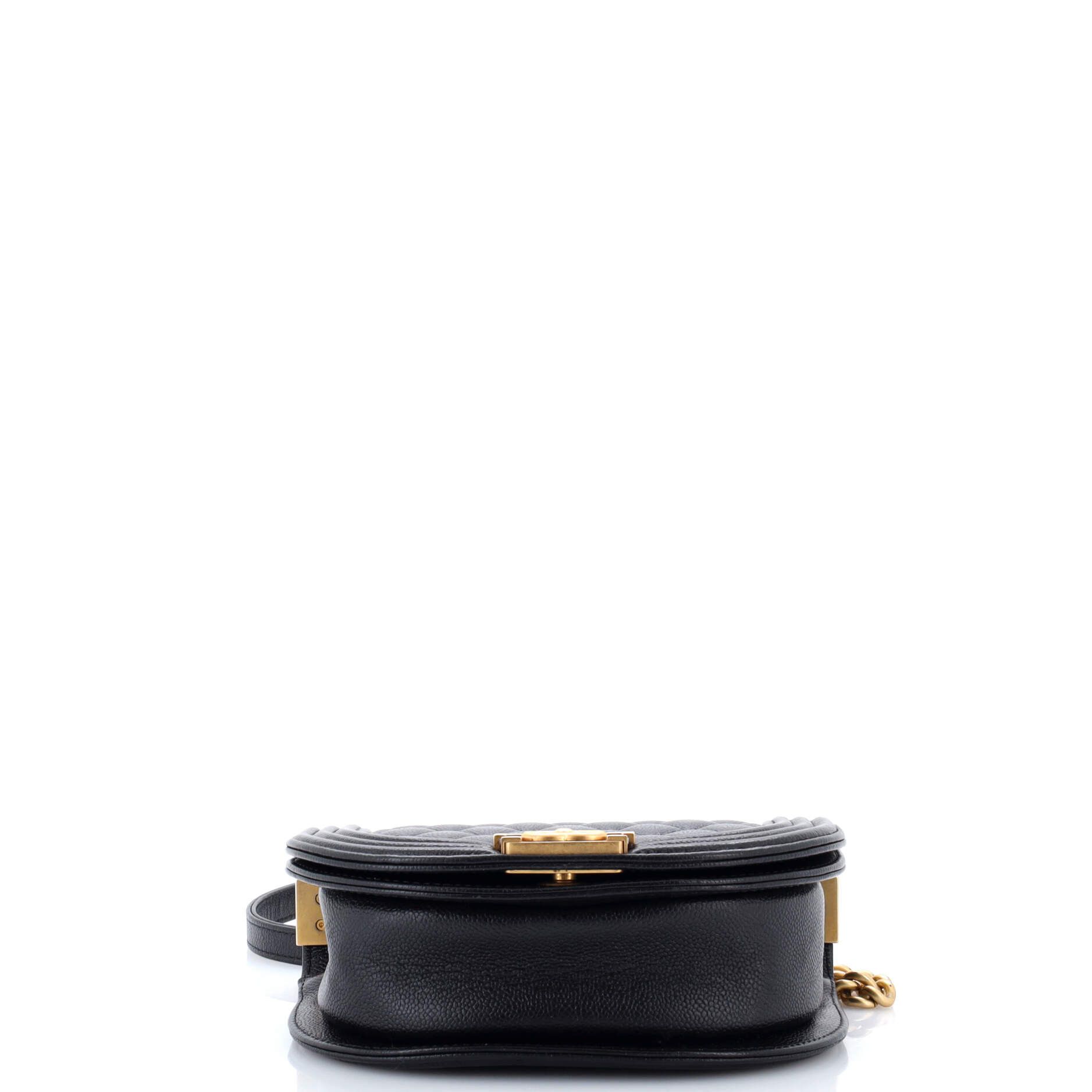 Chanel Boy Curved Messenger Bag Quilted Caviar Small Size ONE SIZE - 3 Thumbnail