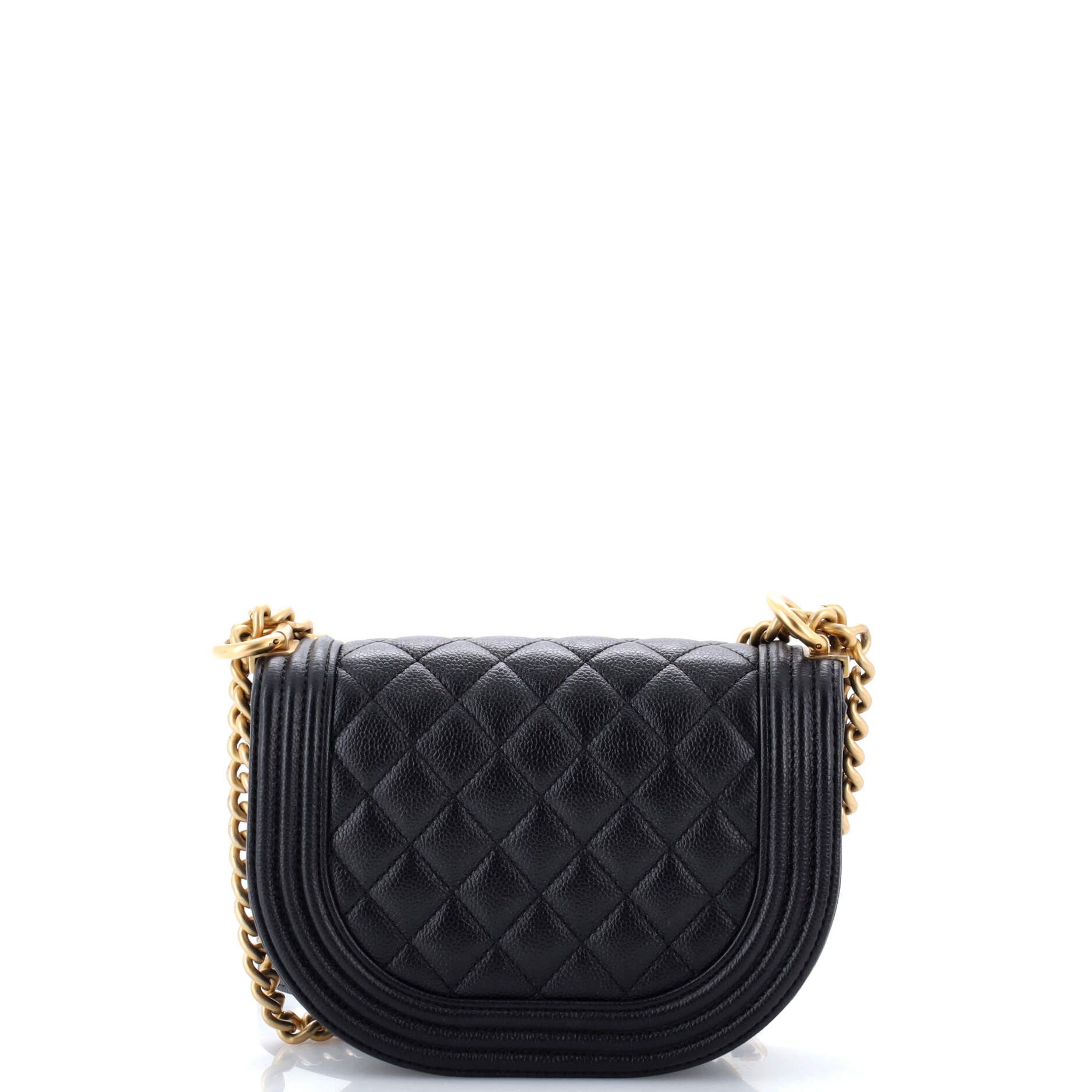 Chanel Boy Curved Messenger Bag Quilted Caviar Small Size ONE SIZE - 2 Thumbnail