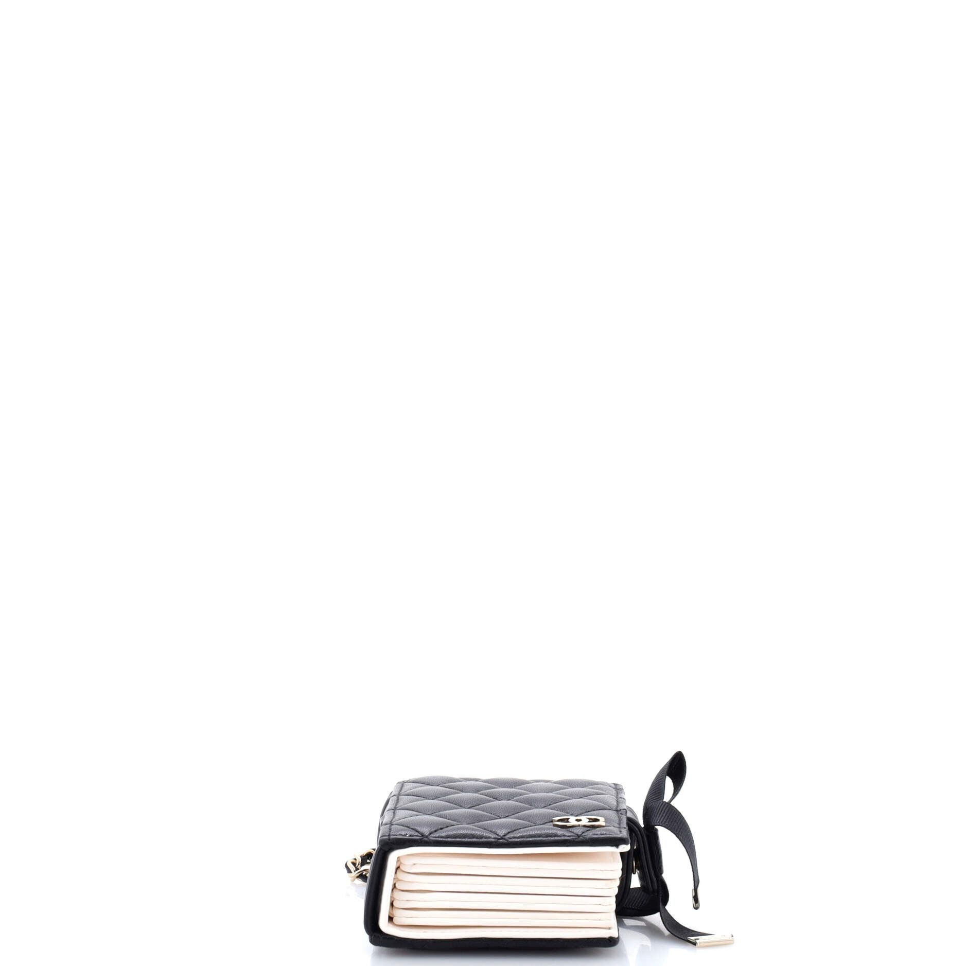 Chanel CC Book Card Holder with Chain Quilted Lambskin Size ONE SIZE - 3 Thumbnail