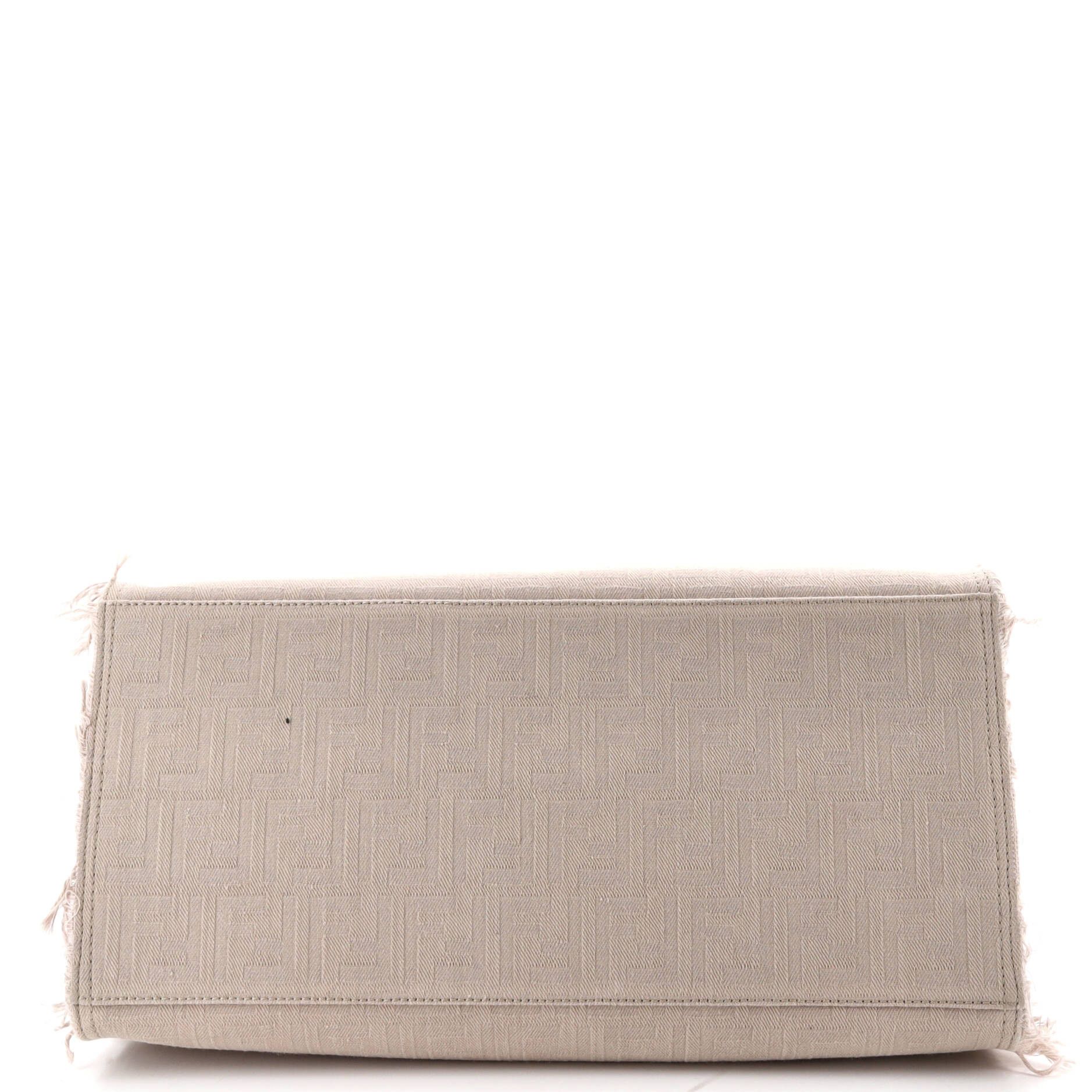 Fendi Logo Shopper Tote Fringe Canvas Large Size ONE SIZE - 3 Thumbnail