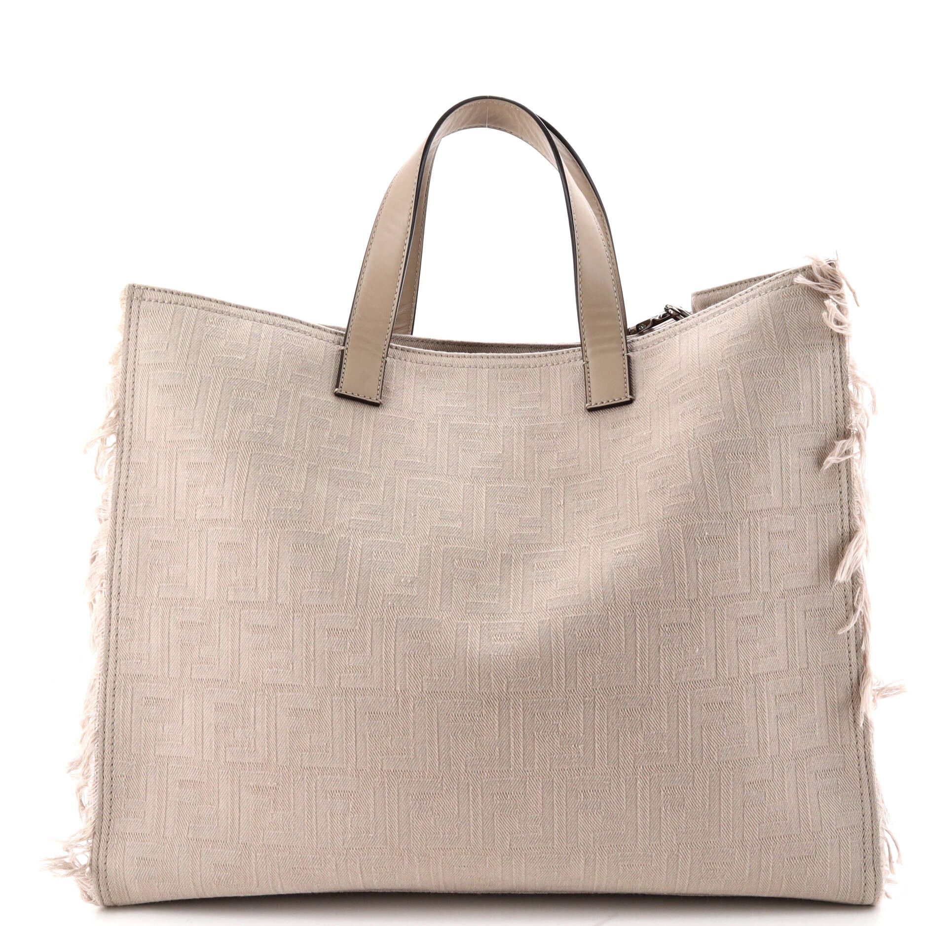 Fendi Logo Shopper Tote Fringe Canvas Large Size ONE SIZE - 2 Thumbnail
