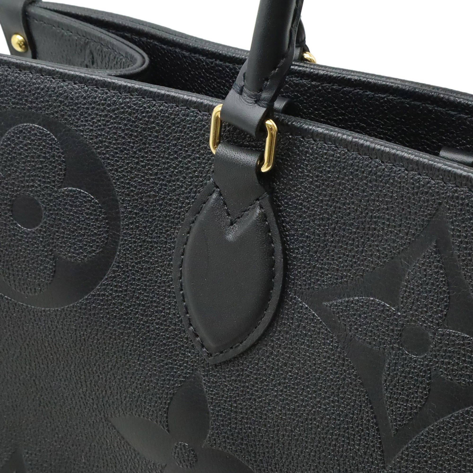 Louis Vuitton LOUIS VUITTON Monogram Empreinte On the Go GM Tote Bag, Large Shoulder Noir Black, M44925 Size ONE SIZE - 9 Thumbnail