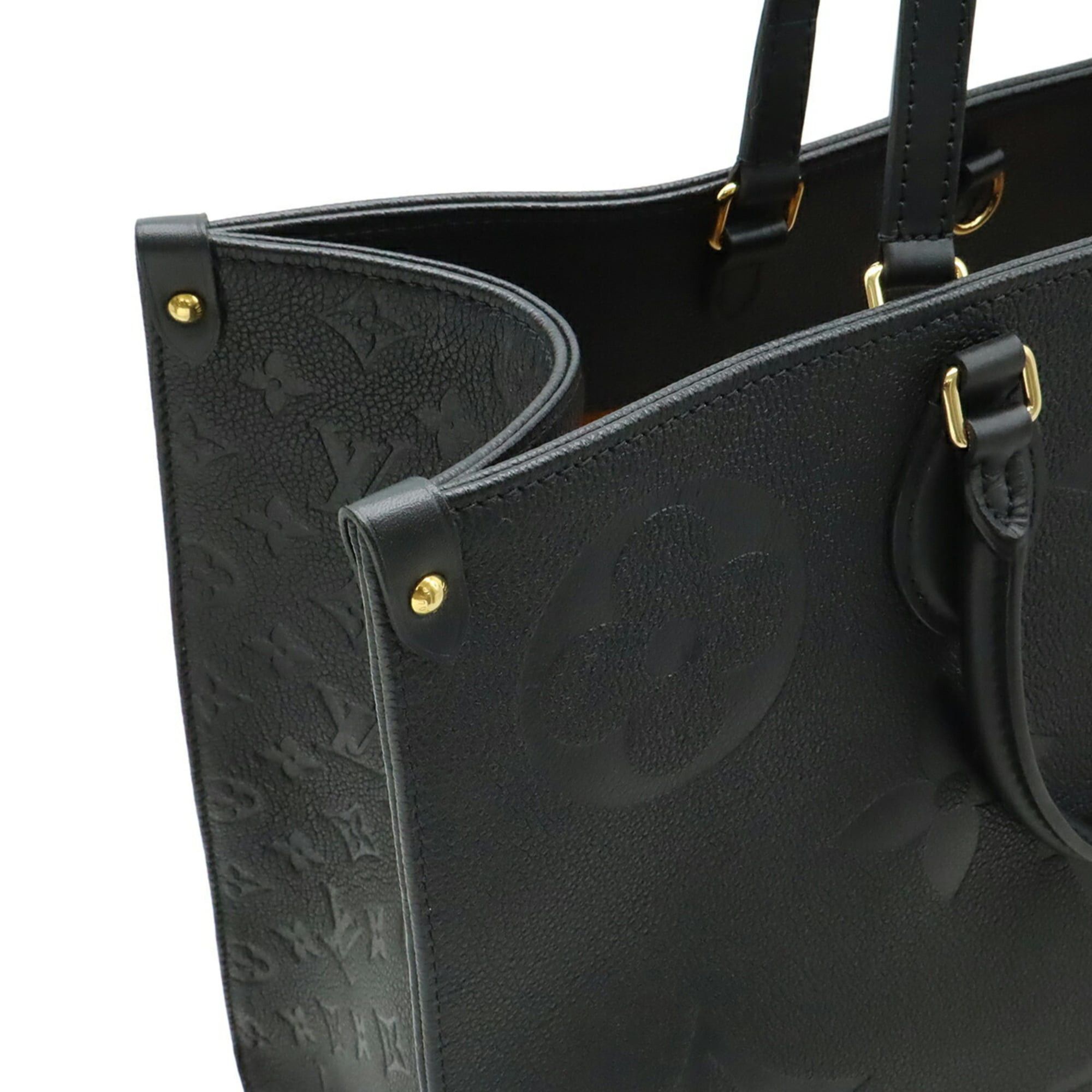 Louis Vuitton LOUIS VUITTON Monogram Empreinte On the Go GM Tote Bag, Large Shoulder Noir Black, M44925 Size ONE SIZE - 8 Thumbnail