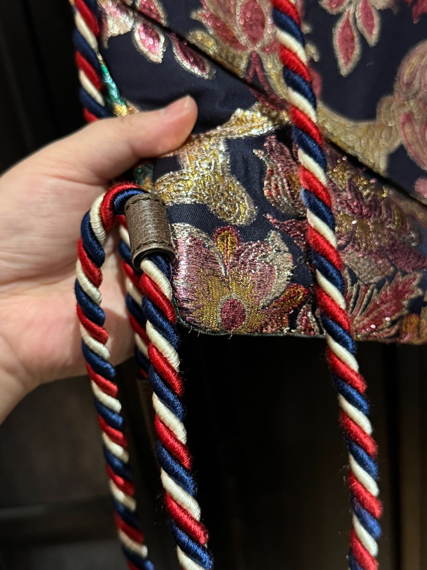 Gucci Gucci Embroidered Satin Backpack with Drawstring Size ONE SIZE - 5 Thumbnail