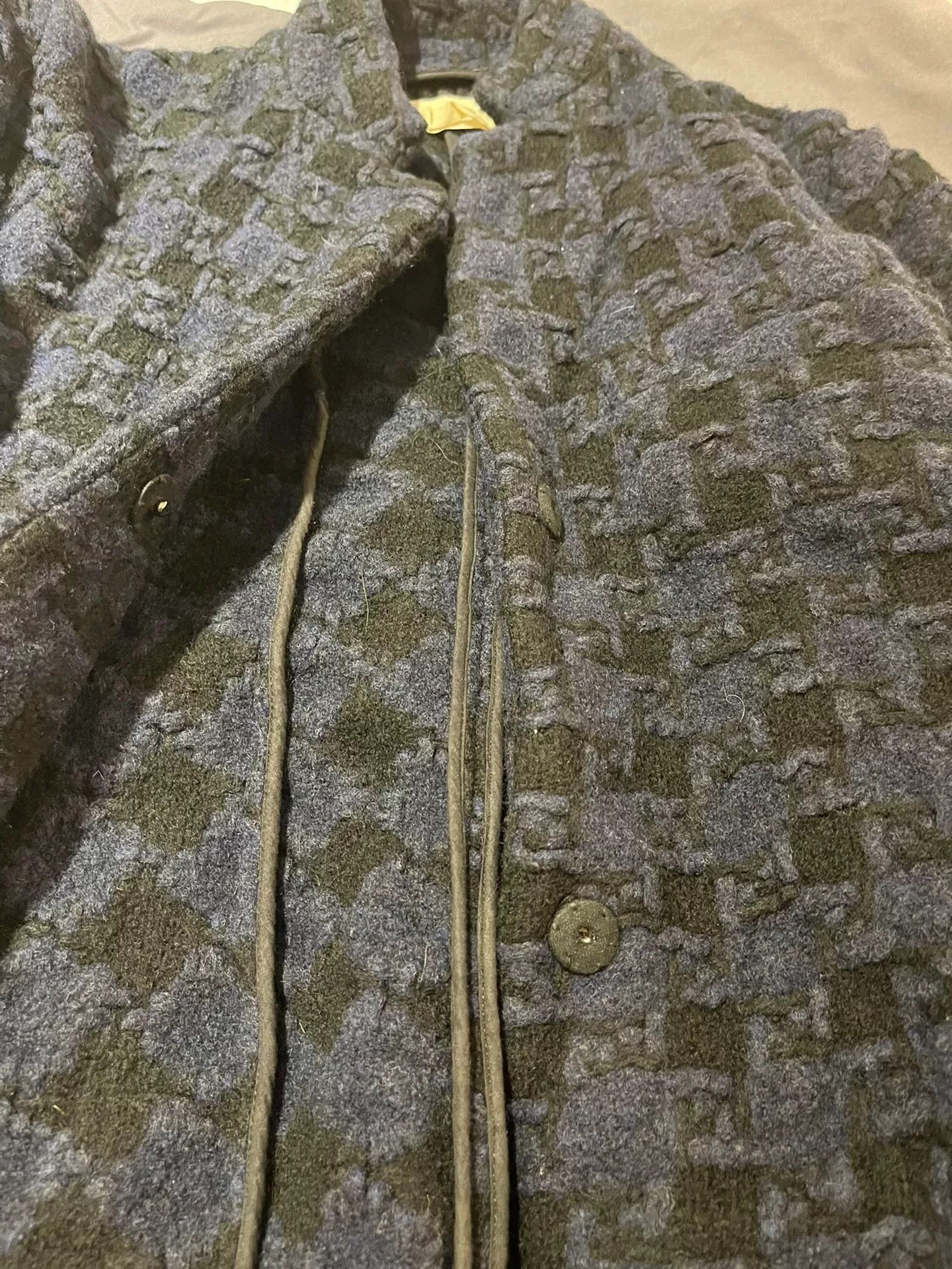 Marni marni wool coat in blue and black Size L / US 10 / IT 46 - 2 Thumbnail