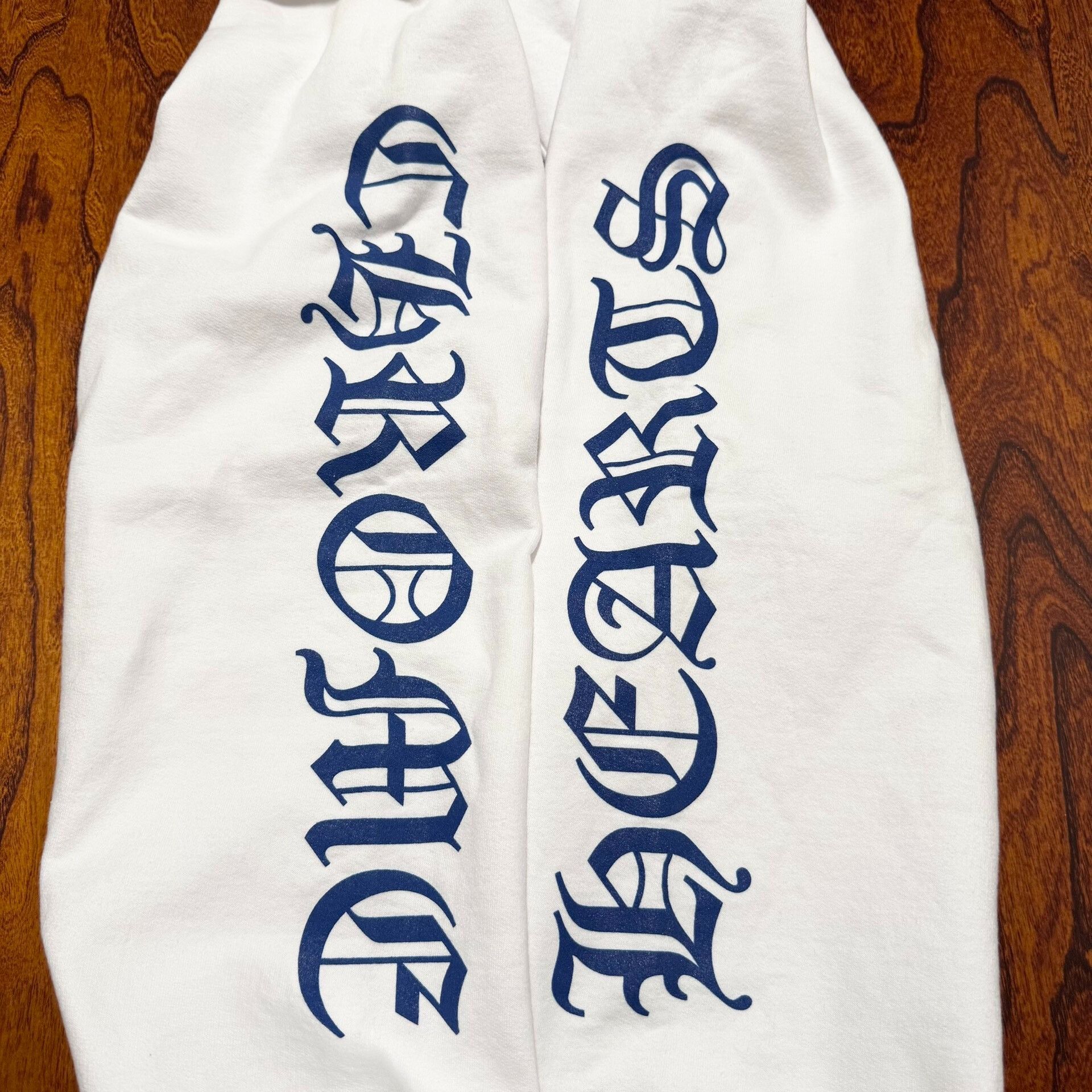 chrome hearts white blue sweatpants