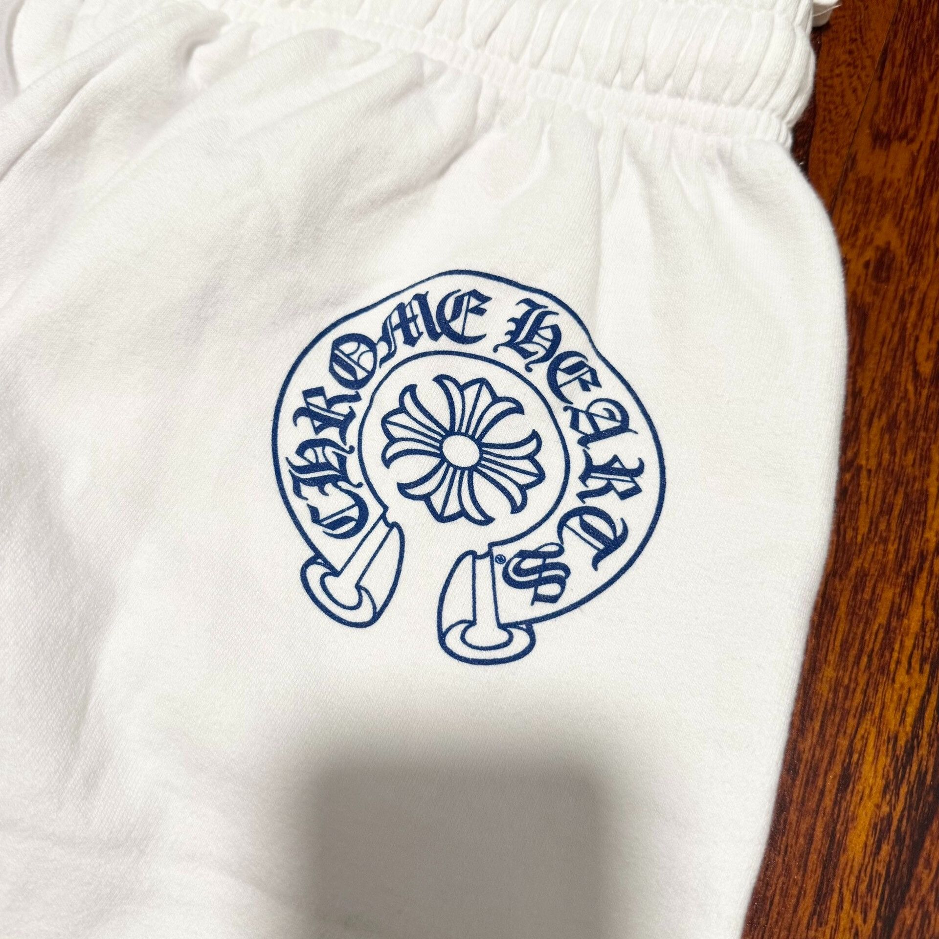 chrome hearts white blue sweatpants