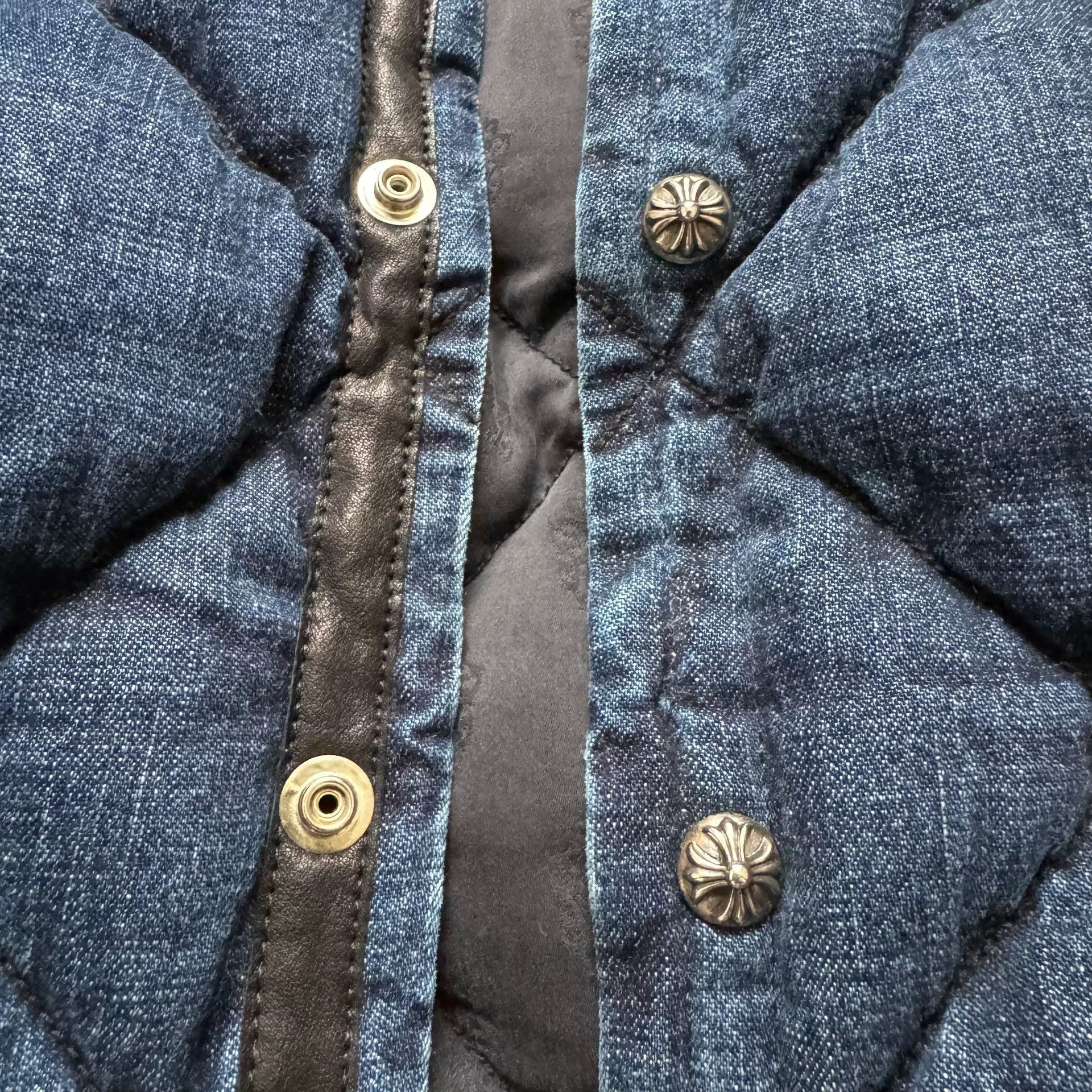 Chrome Hearts blue quilted denim puffer jacket Size US M / EU 48-50 / 2 - 2 Thumbnail