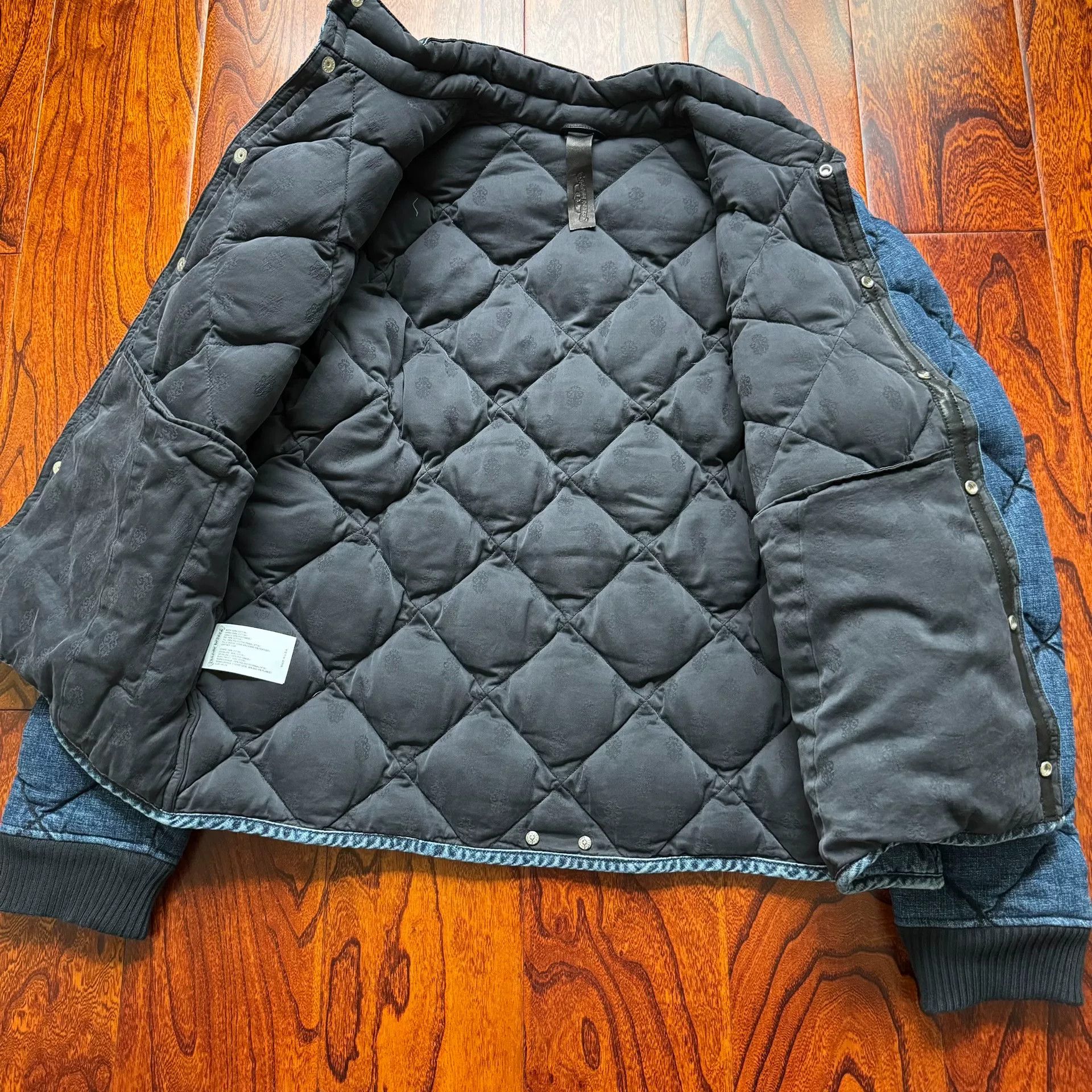 Chrome Hearts blue quilted denim puffer jacket Size US M / EU 48-50 / 2 - 3 Thumbnail