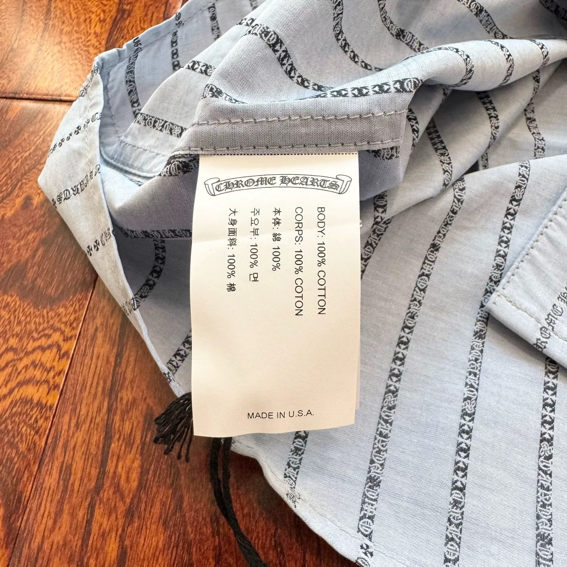 Chrome Hearts chrome hearts light blue button-up shirt Size US M / EU 48-50 / 2 - 5 Thumbnail
