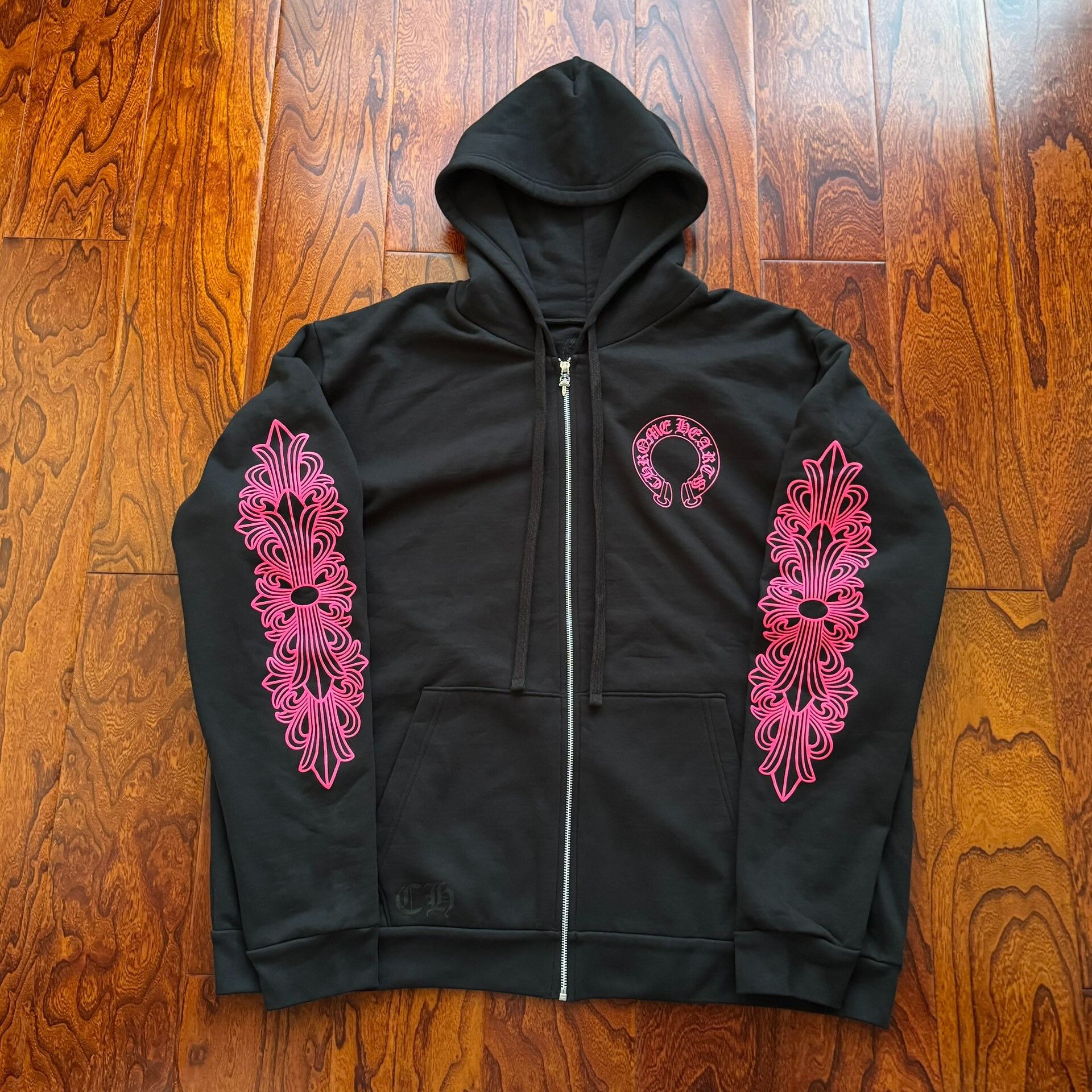 Chrome Hearts chrome hearts black and pink zip-up hoodie Size US XXL / EU 58 / 5 - 2 Thumbnail