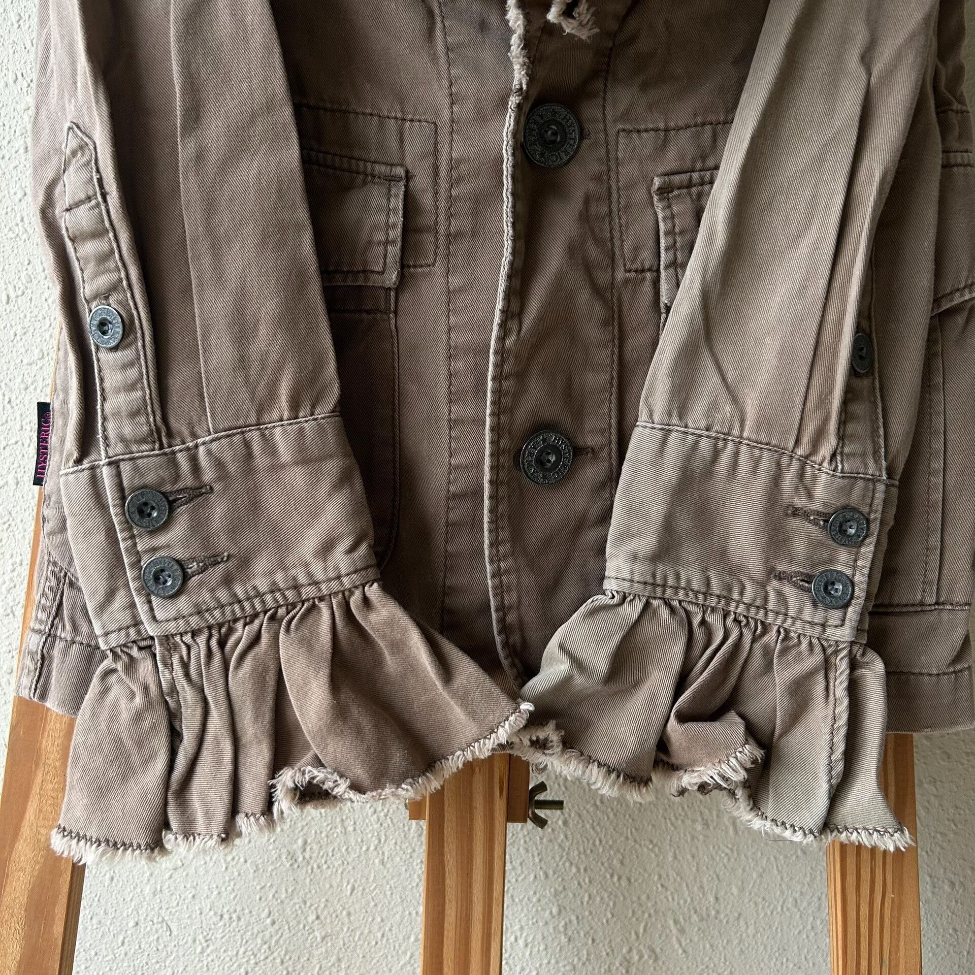 Hysteric Glamour vintage ruffled brown workwear jacket Size M / US 6-8 / IT 42-44 - 6 Thumbnail