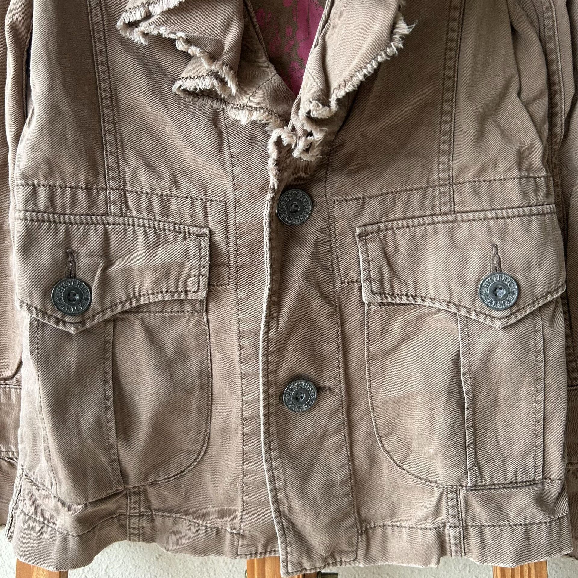 Hysteric Glamour vintage ruffled brown workwear jacket Size M / US 6-8 / IT 42-44 - 4 Thumbnail