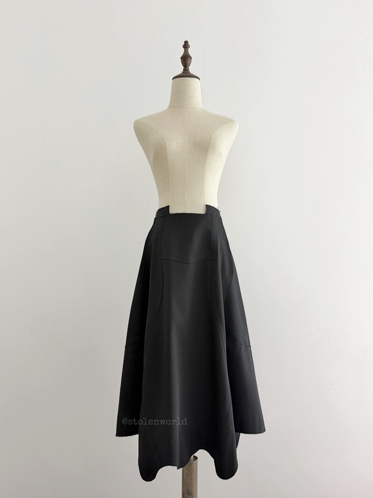 Comme des Garcons black deconstructed hemline skirt Size 23" - 3 Thumbnail