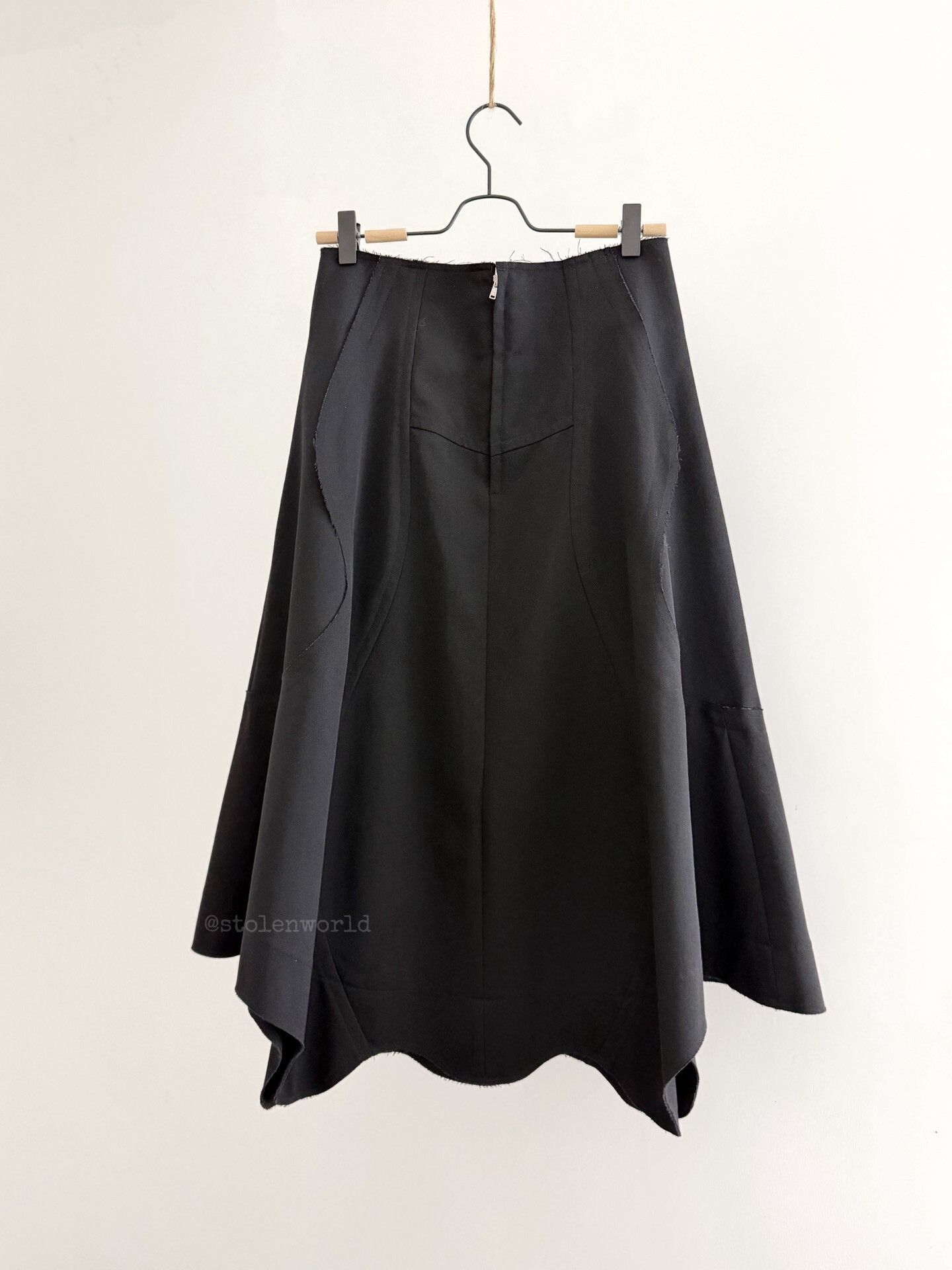 Comme des Garcons black deconstructed hemline skirt Size 23" - 2 Thumbnail