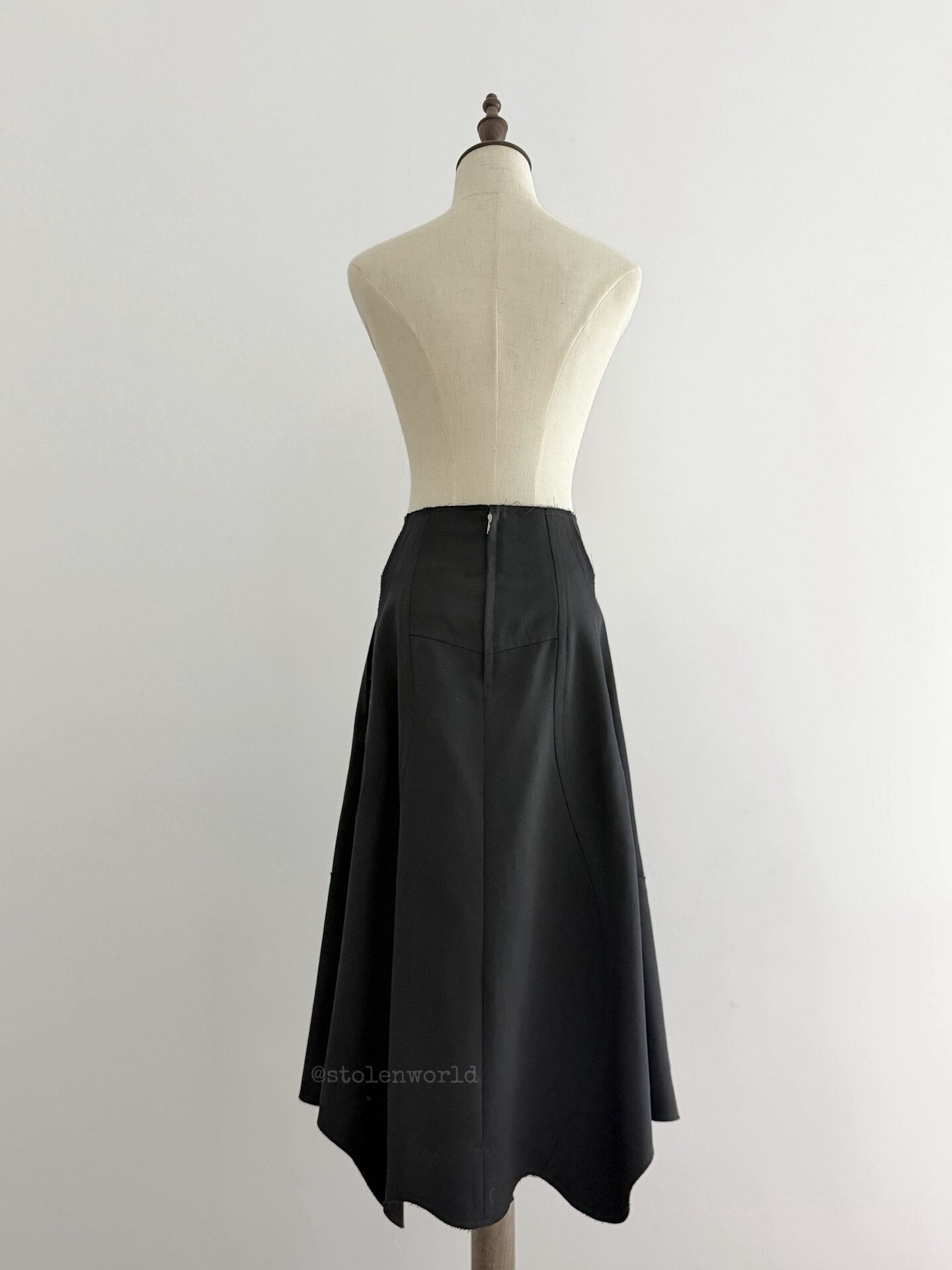 Comme des Garcons black deconstructed hemline skirt Size 23" - 6 Thumbnail