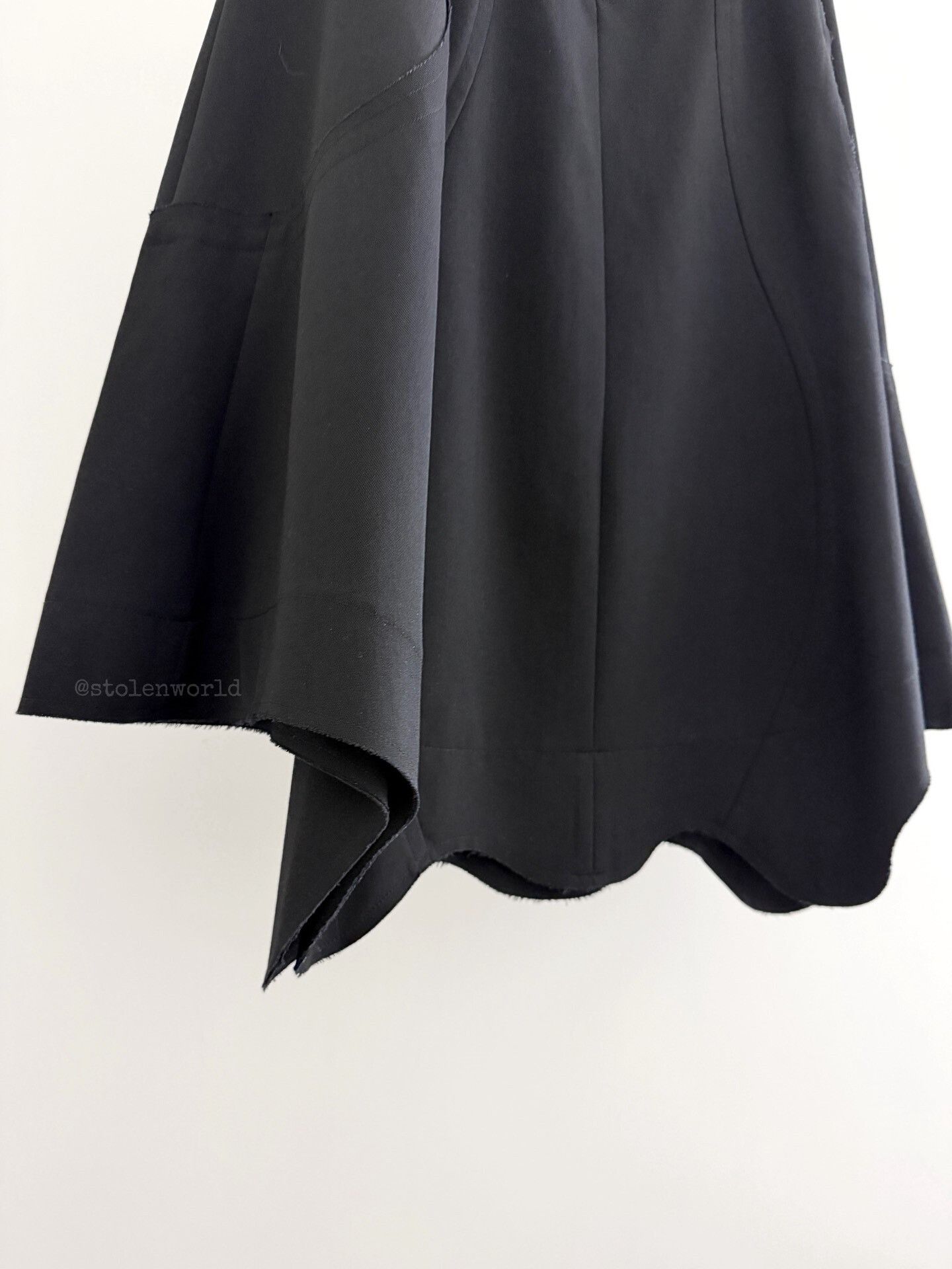 Comme des Garcons black deconstructed hemline skirt Size 23" - 7 Thumbnail