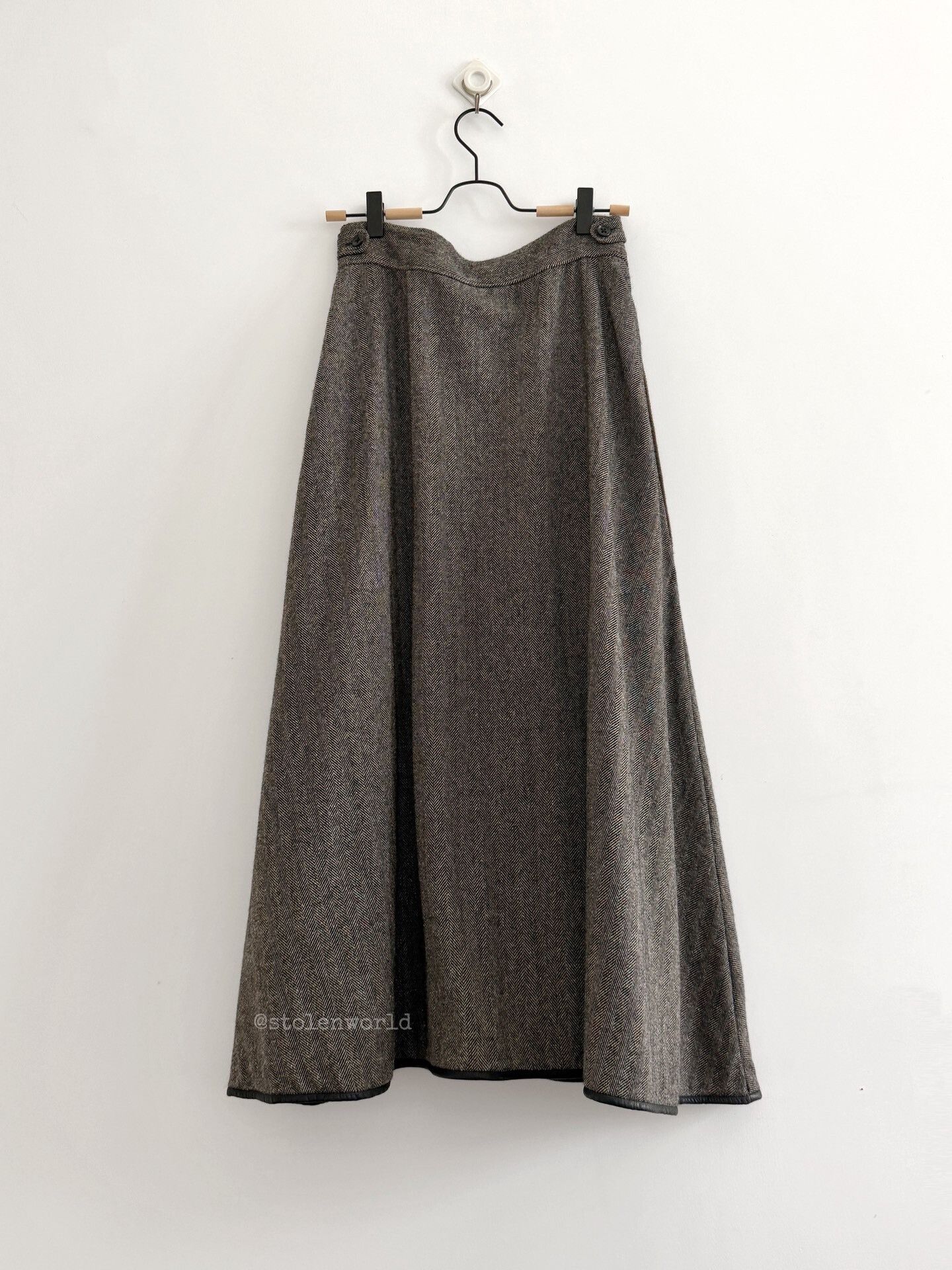 Kapital gray houndstooth wool skirt with buttons Size 23" - 8 Thumbnail