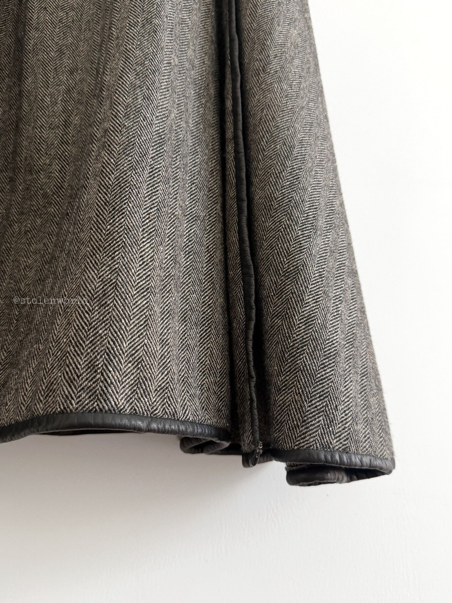 Kapital gray houndstooth wool skirt with buttons Size 23" - 4 Thumbnail