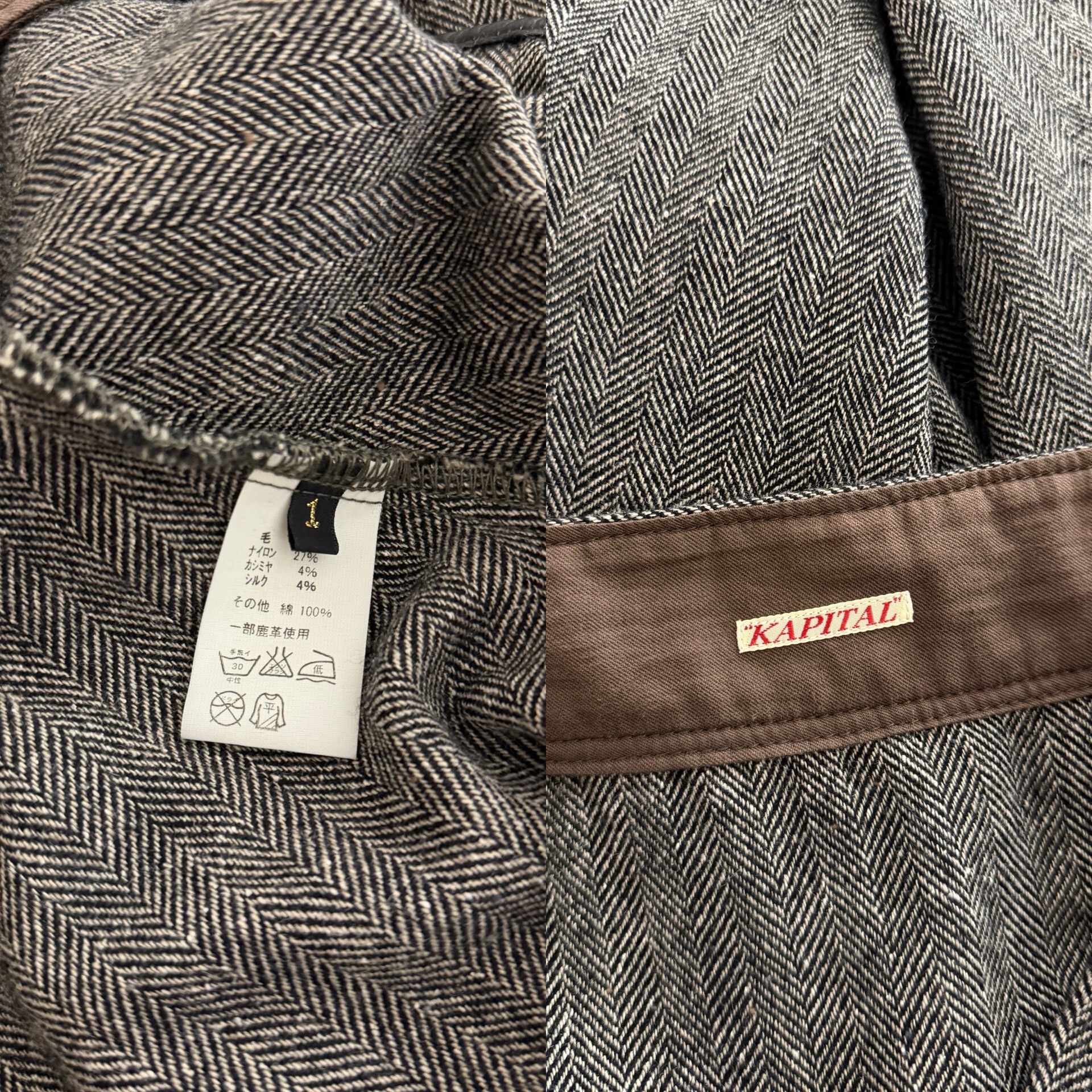 Kapital gray houndstooth wool skirt with buttons Size 23" - 9 Thumbnail