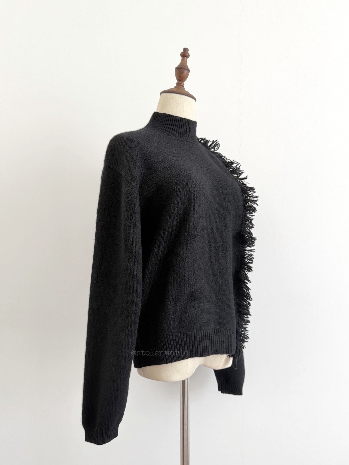 Y's black knitted high collar with tassel Size L / US 10 / IT 46 - 8 Thumbnail