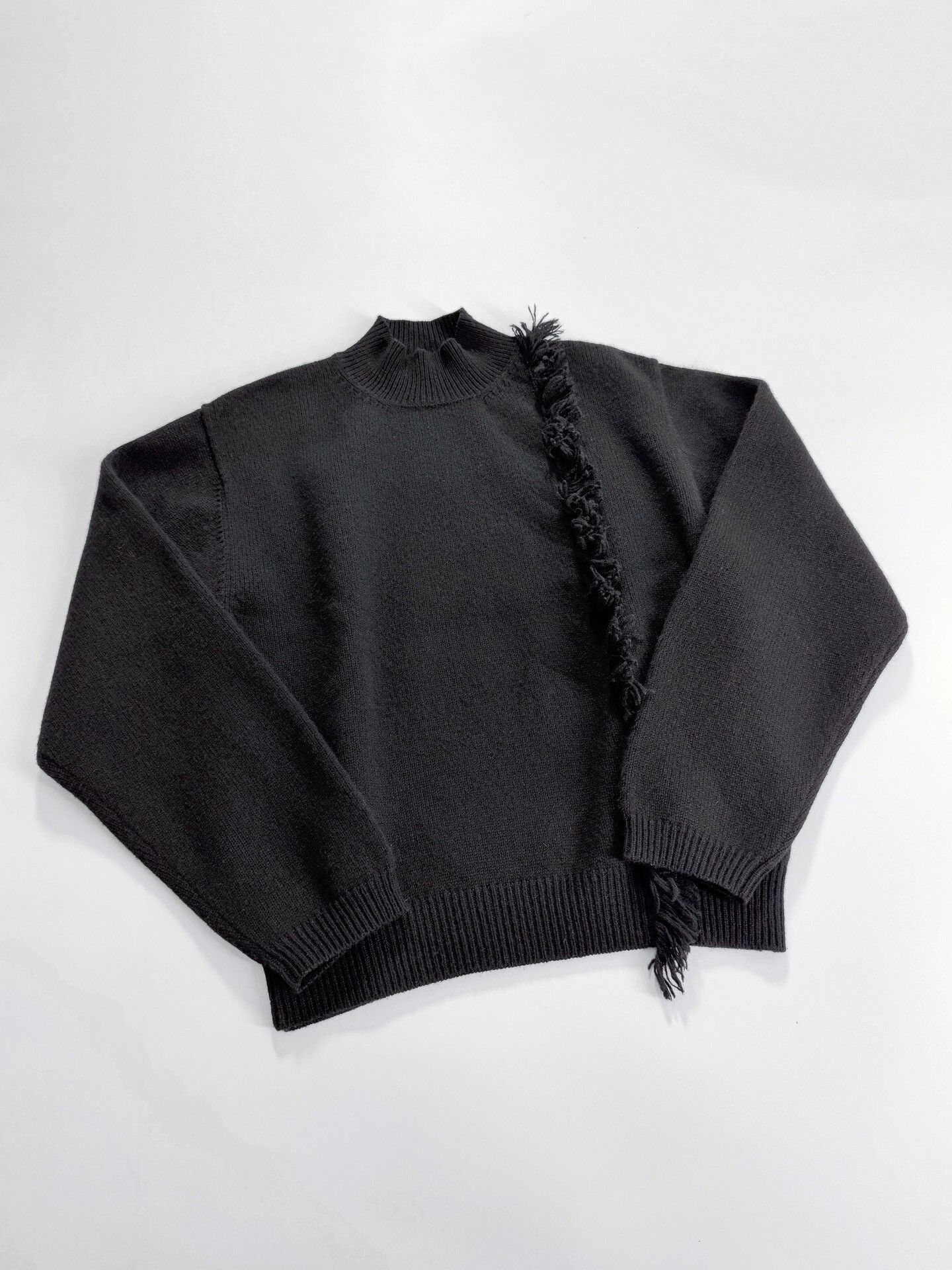 Y's black knitted high collar with tassel Size L / US 10 / IT 46 - 5 Thumbnail