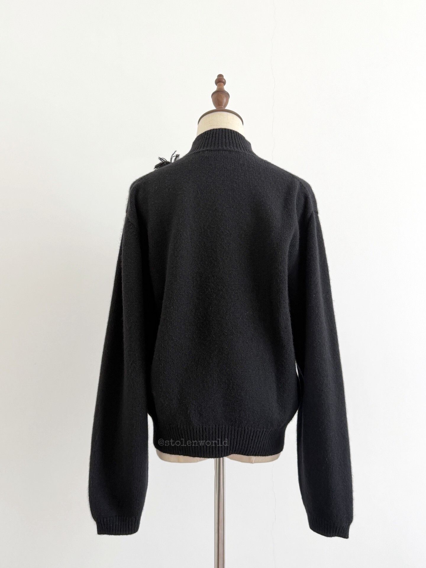 Y's black knitted high collar with tassel Size L / US 10 / IT 46 - 2 Thumbnail