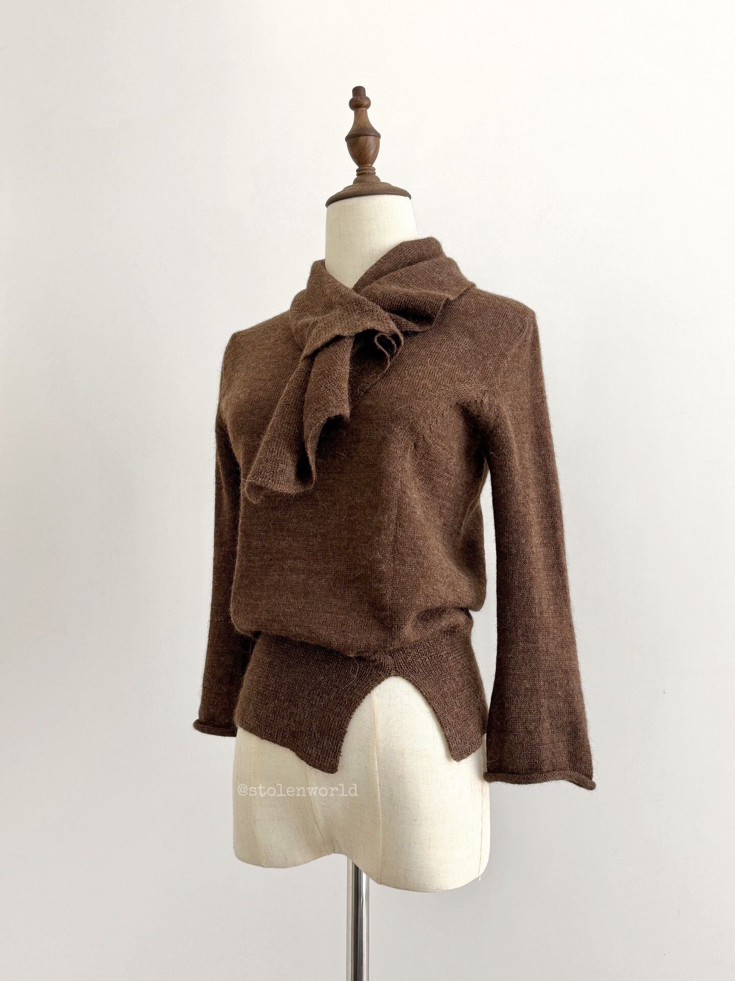 Limi Feu irregular knit top with attached scarf Size S / US 4 / IT 40 - 7 Thumbnail
