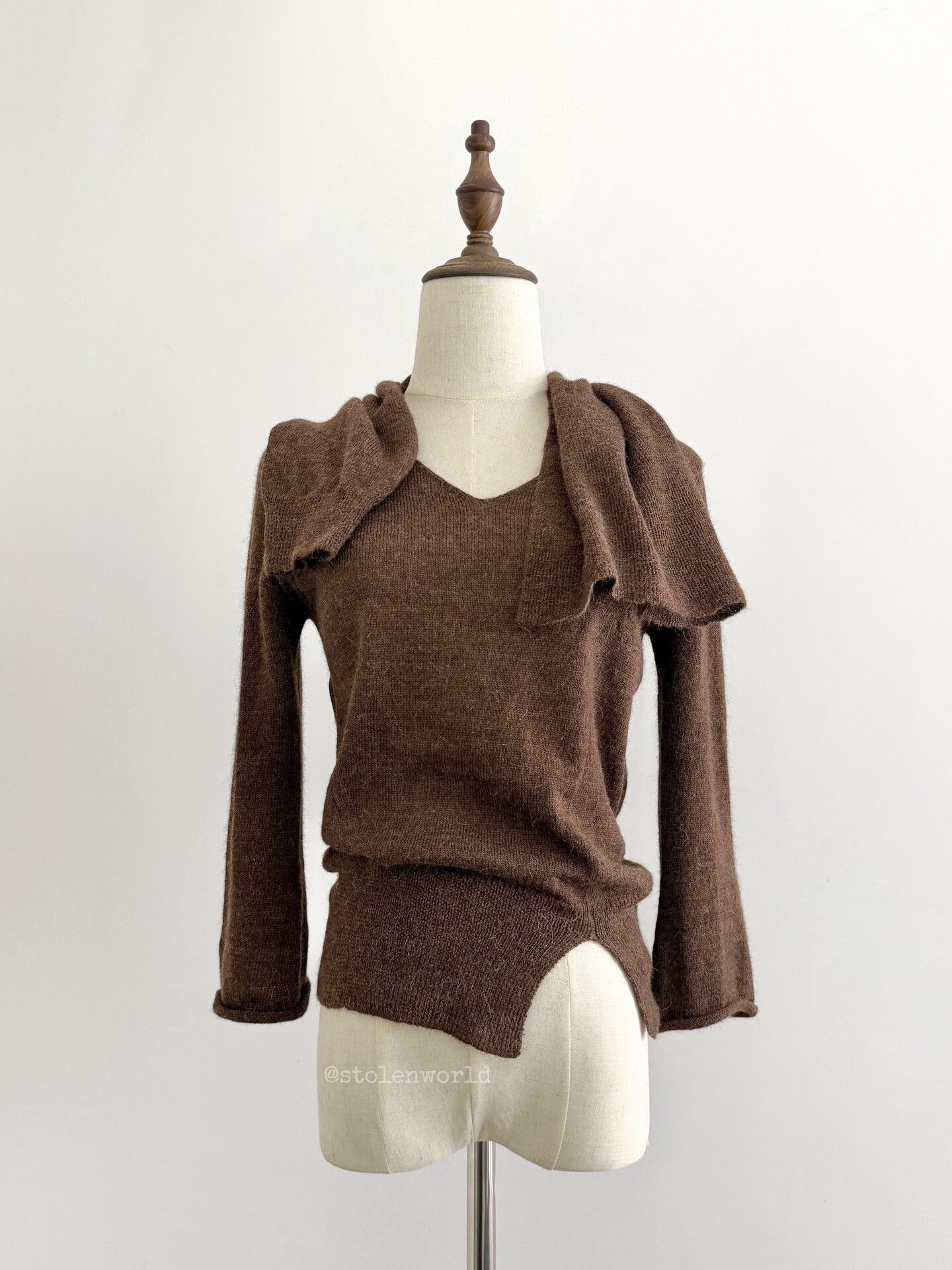 Limi Feu irregular knit top with attached scarf Size S / US 4 / IT 40 - 3 Thumbnail