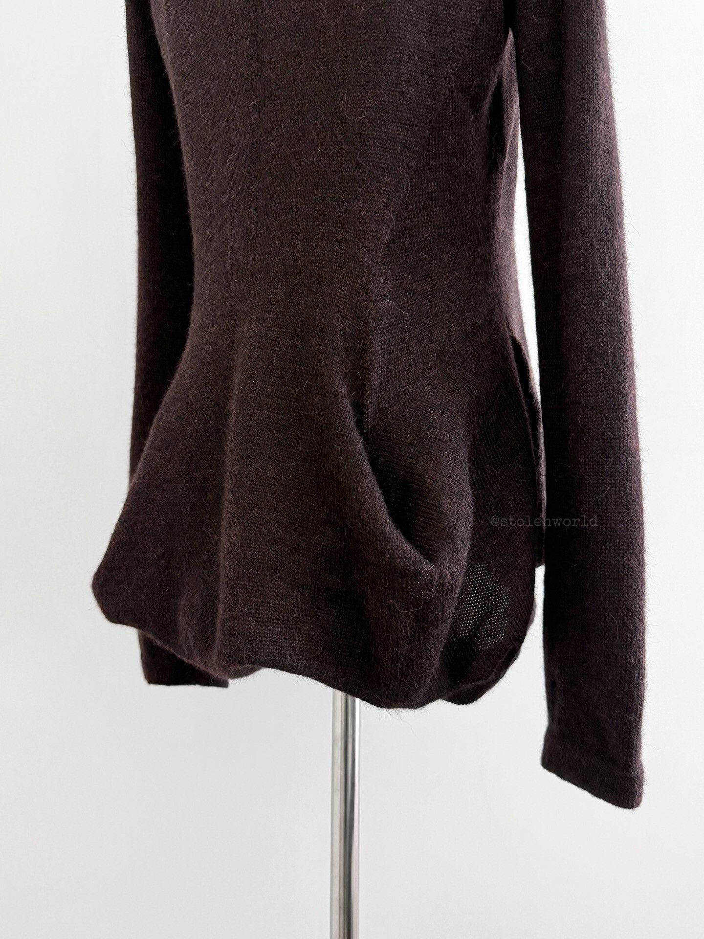 Y's unique brown wool knit cardigan Size M / US 6-8 / IT 42-44 - 5 Thumbnail