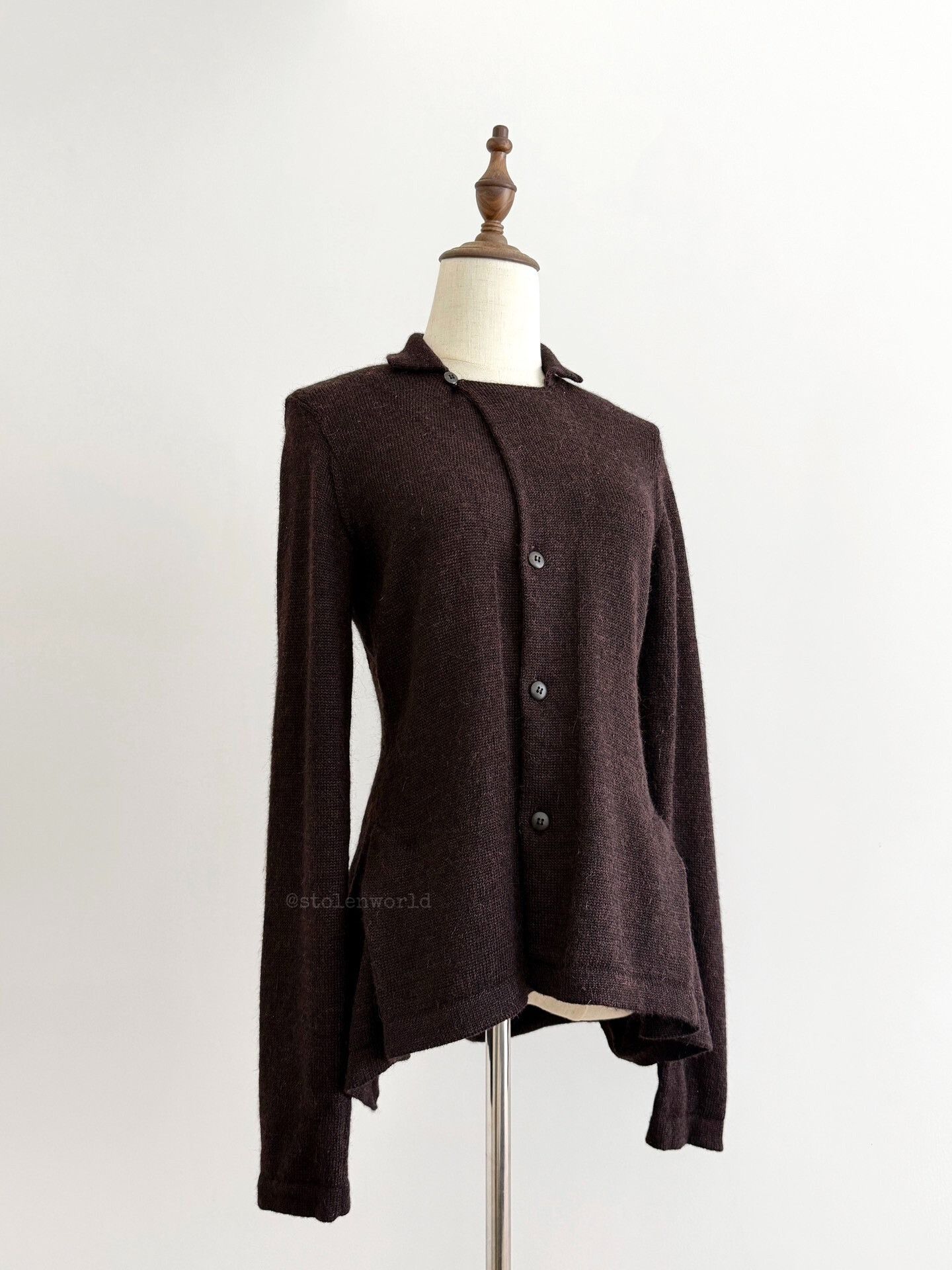 Y's unique brown wool knit cardigan Size M / US 6-8 / IT 42-44 - 7 Thumbnail