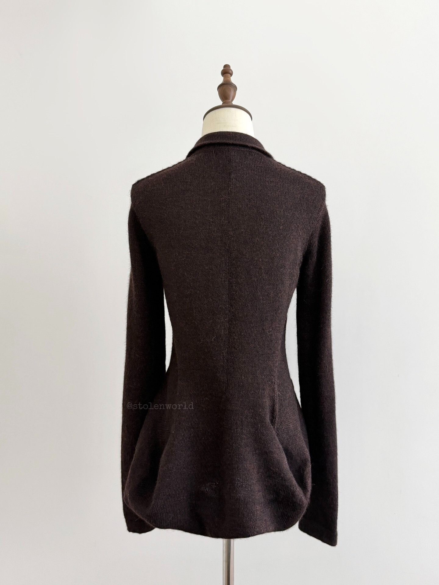 Y's unique brown wool knit cardigan Size M / US 6-8 / IT 42-44 - 4 Thumbnail