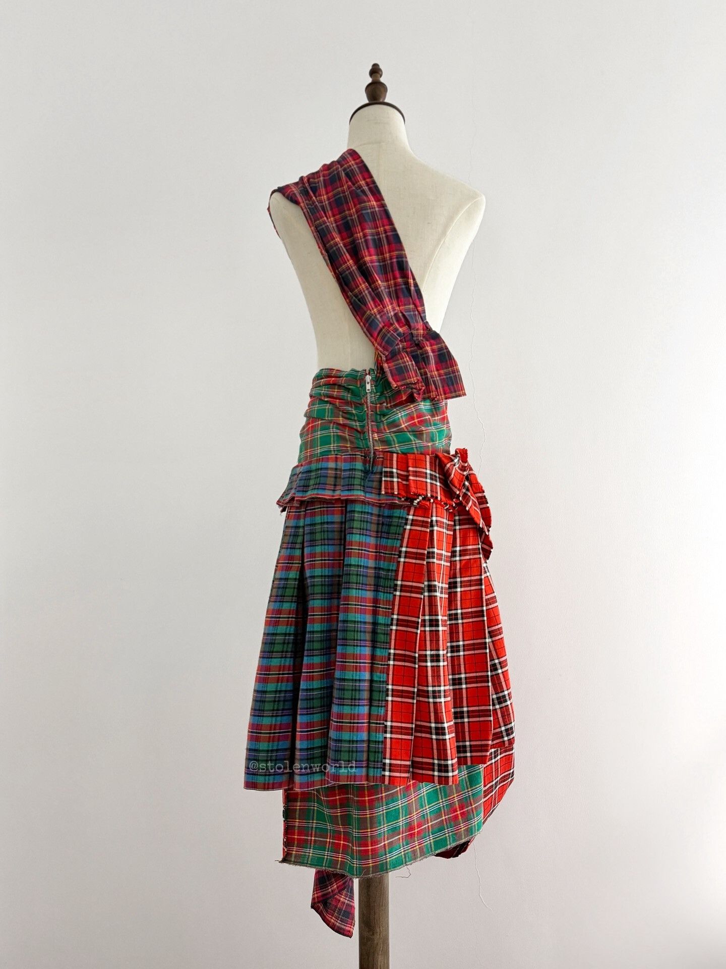 Comme des Garcons comme des garcons plaid draped skirt Size 22" - 2 Thumbnail