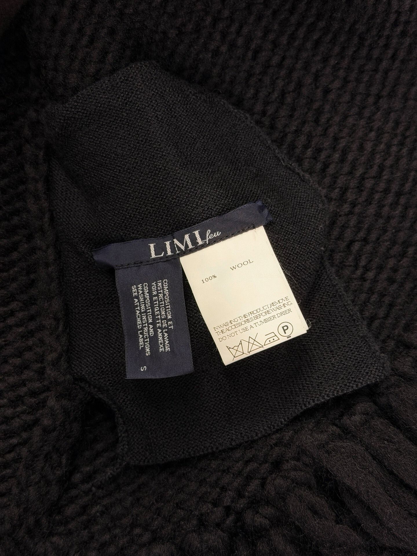 Y's black woolen knitted cardigan with fringe Size S / US 4 / IT 40 - 9 Thumbnail