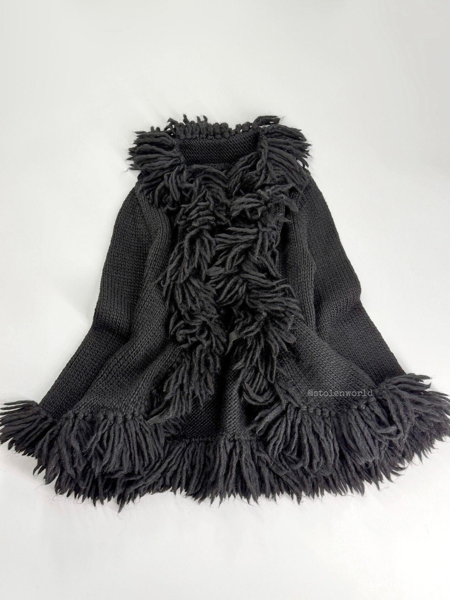 Y's black woolen knitted cardigan with fringe Size S / US 4 / IT 40 - 5 Thumbnail