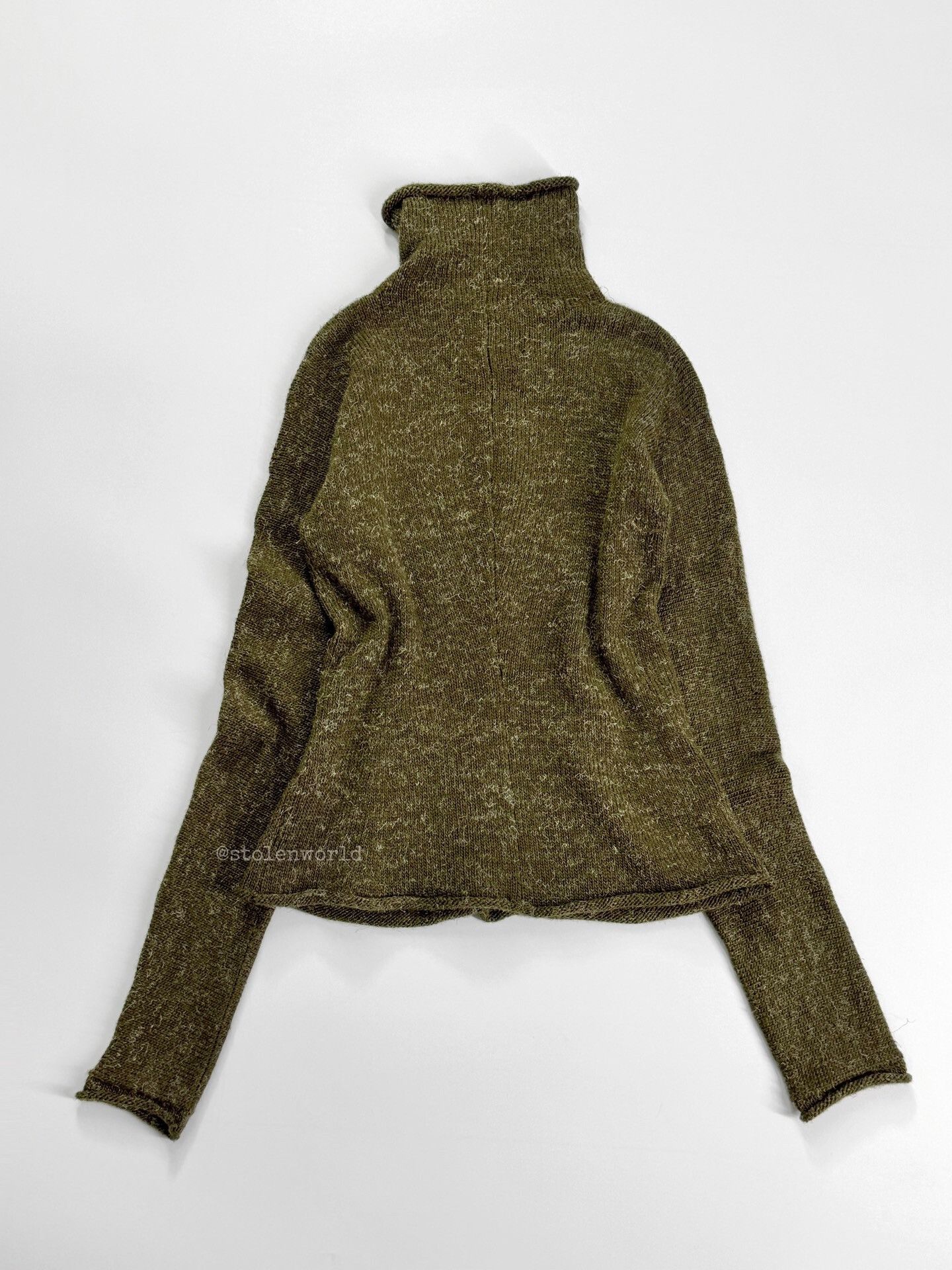 Y's Green Knitted Roll Neck Top with Pockets Size M / US 6-8 / IT 42-44 - 6 Thumbnail