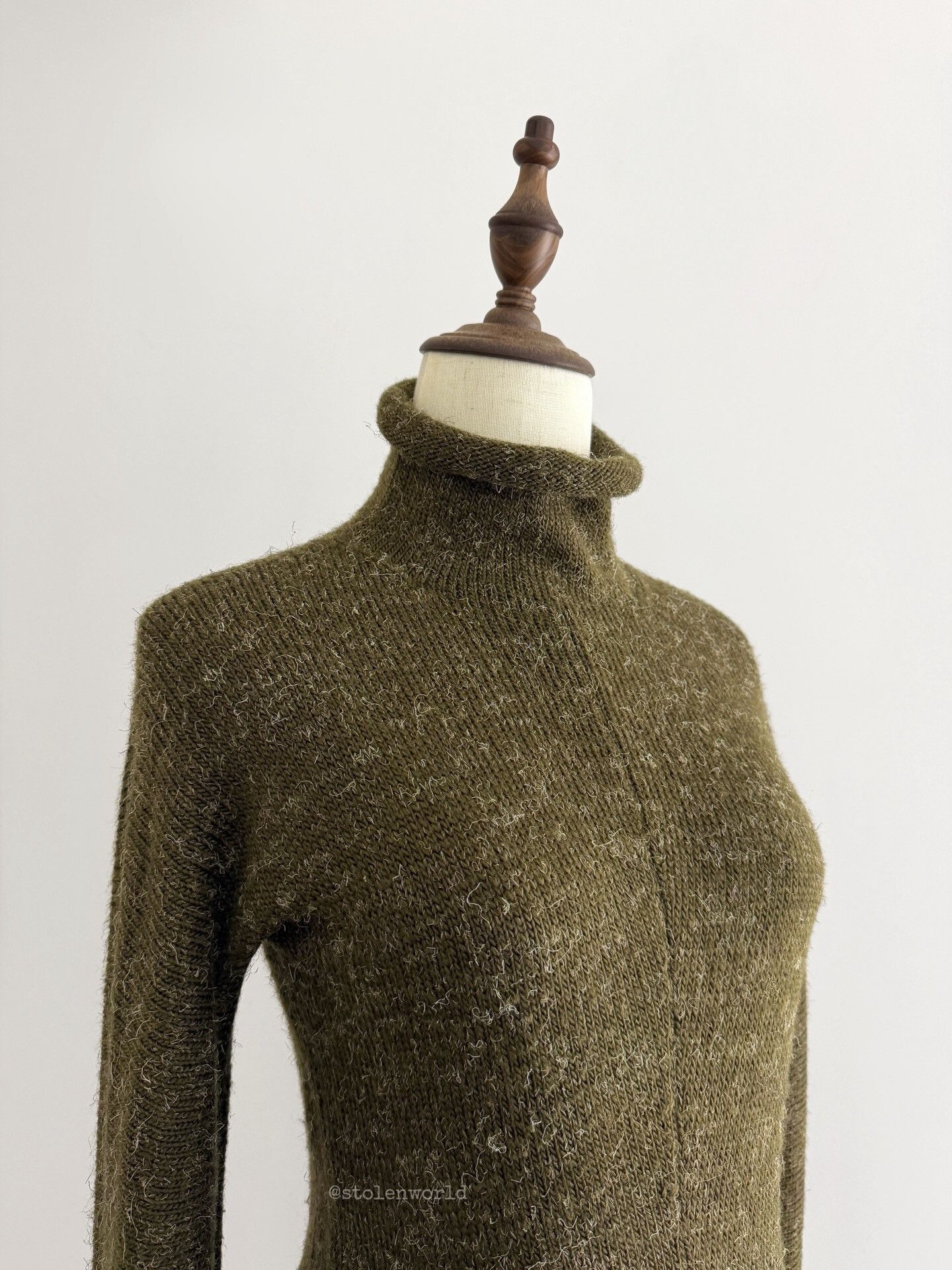 Y's Green Knitted Roll Neck Top with Pockets Size M / US 6-8 / IT 42-44 - 2 Thumbnail