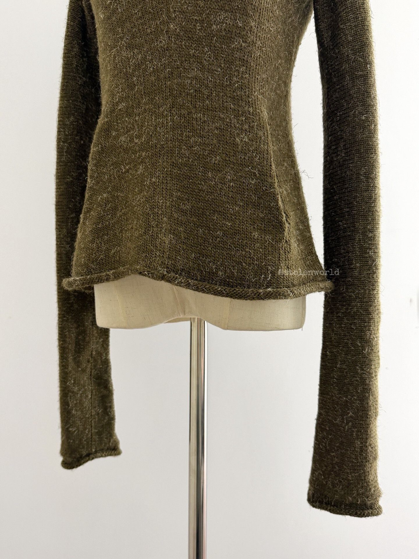 Y's Green Knitted Roll Neck Top with Pockets Size M / US 6-8 / IT 42-44 - 7 Thumbnail
